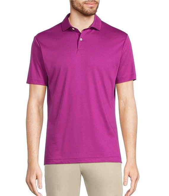 Murano Liquid Luxury Slim Fit Solid Interlock Short Sleeve Polo Shirt Product Image