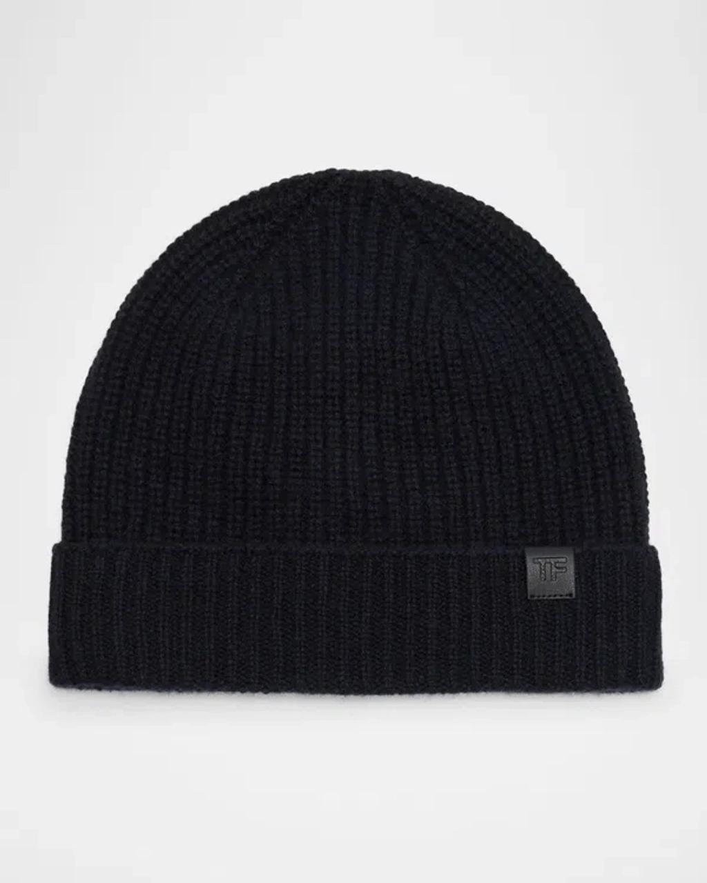 Mens Cashmere Ribbed Beanie Hat Product Image