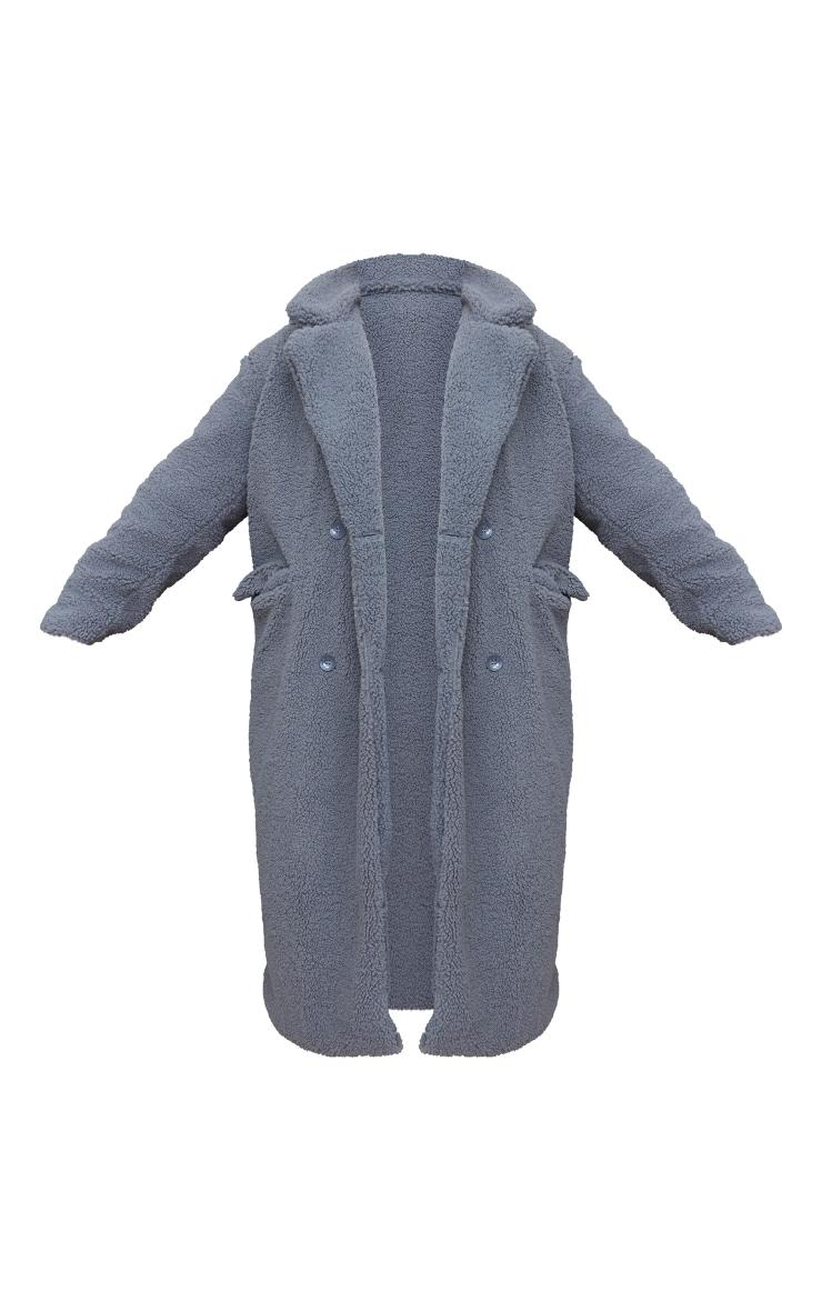 Plus Charcoal Longline Borg Coat Product Image
