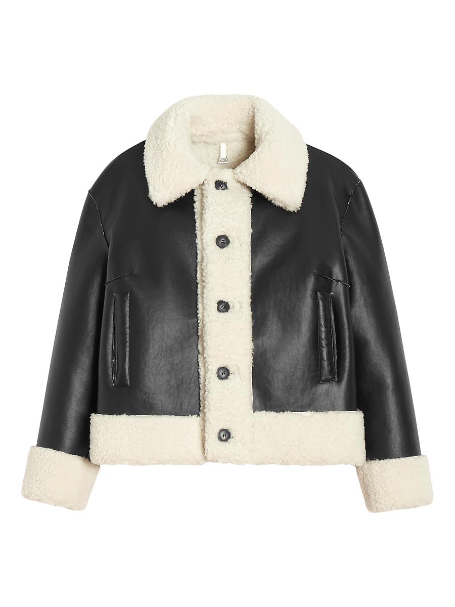 Womens Charlie Vegan-Leather Reversible Coat Product Image