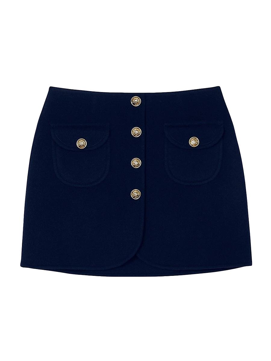 Womens Double-Faced Short Wool Skirt Product Image