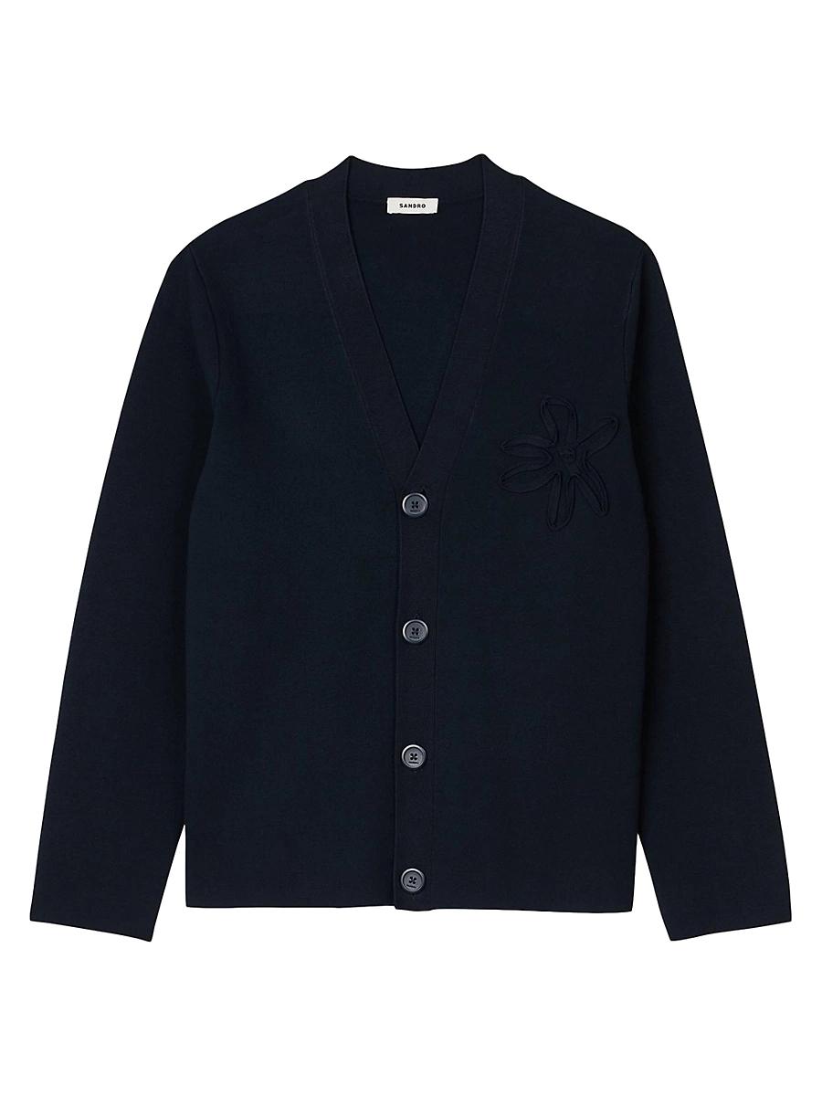 Mens Cardigan with Flower Detail Product Image