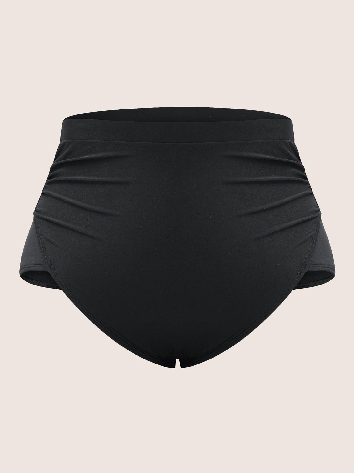 Plain Patchwork Ruched Swim Bottom Female Product Image