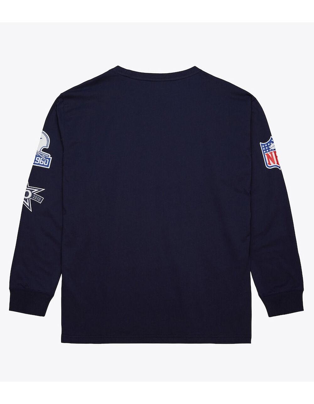 MITCHELL & NESS Dallas Cowboys Vintage Logo Allover Mens Long Sleeve Tee - NAVY Product Image