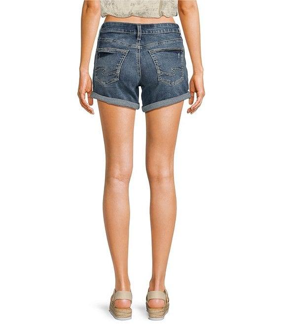 Silver Jeans Co. Mid Rise Curvy Fit Boyfriend Shorts Product Image