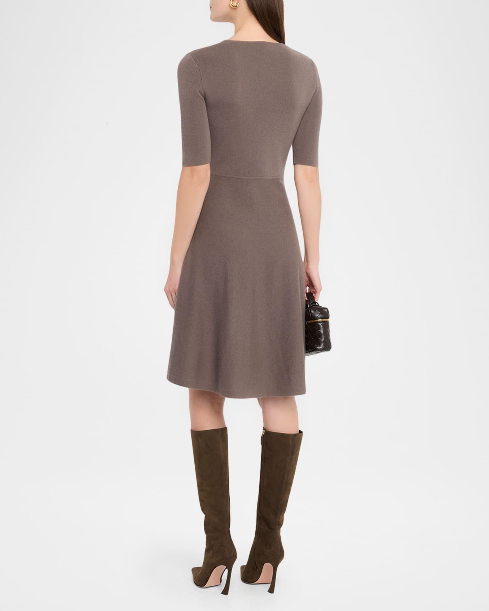 Cashmere Fine Ribbed A-Line Midi Dress Product Image