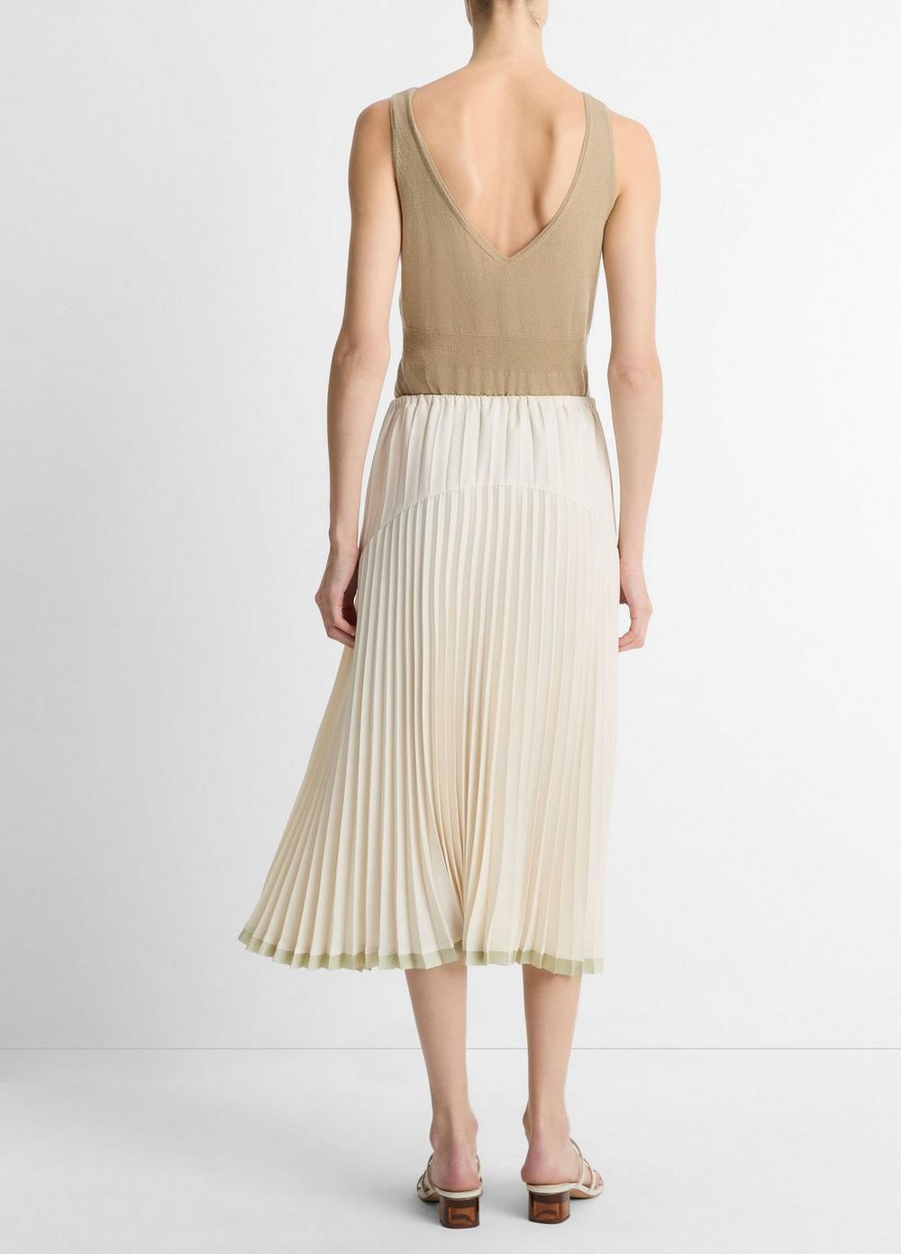 Pleated Satin Tiered Skirt Product Image