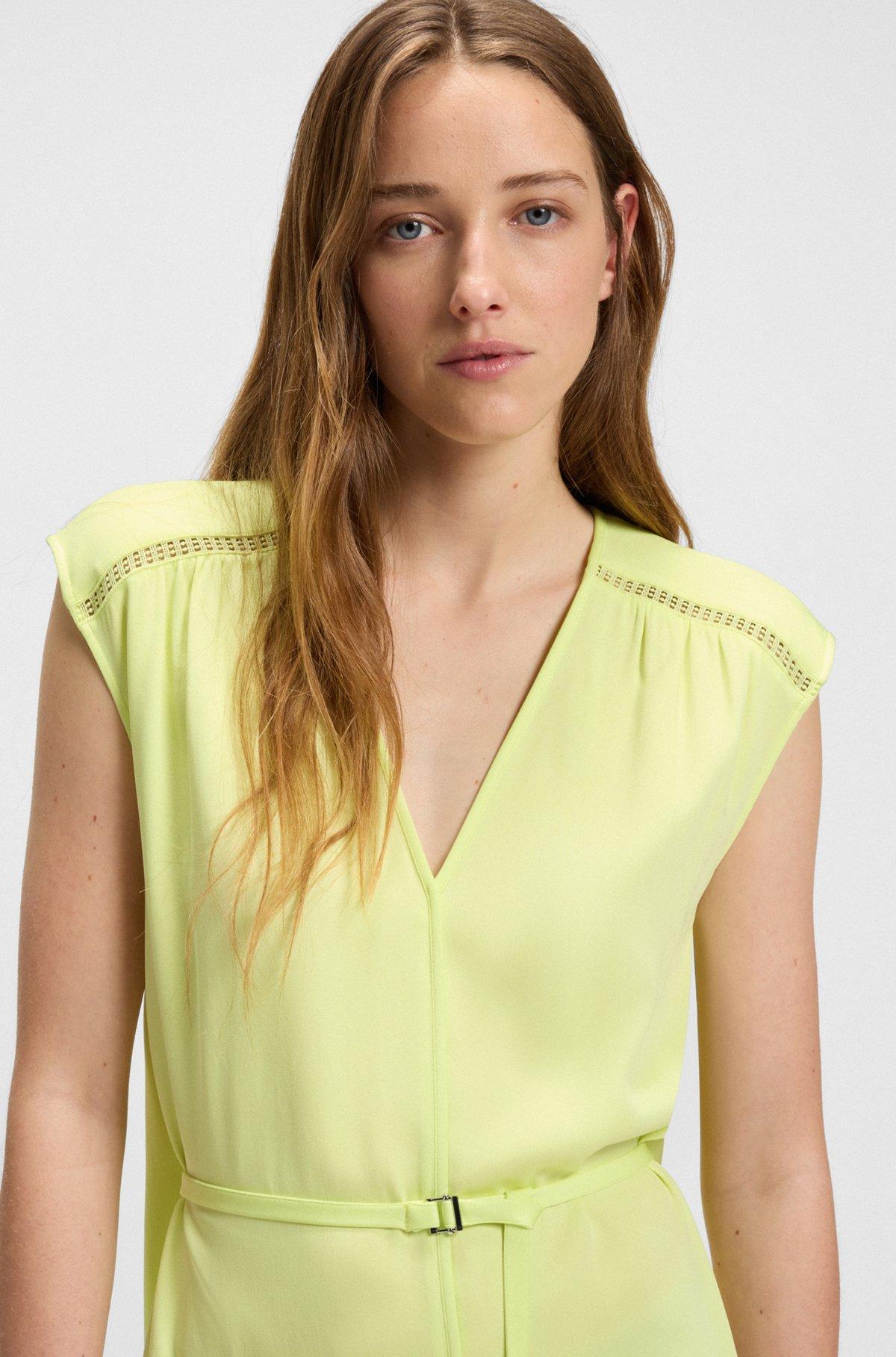 V-neck dress with integrated belt Product Image