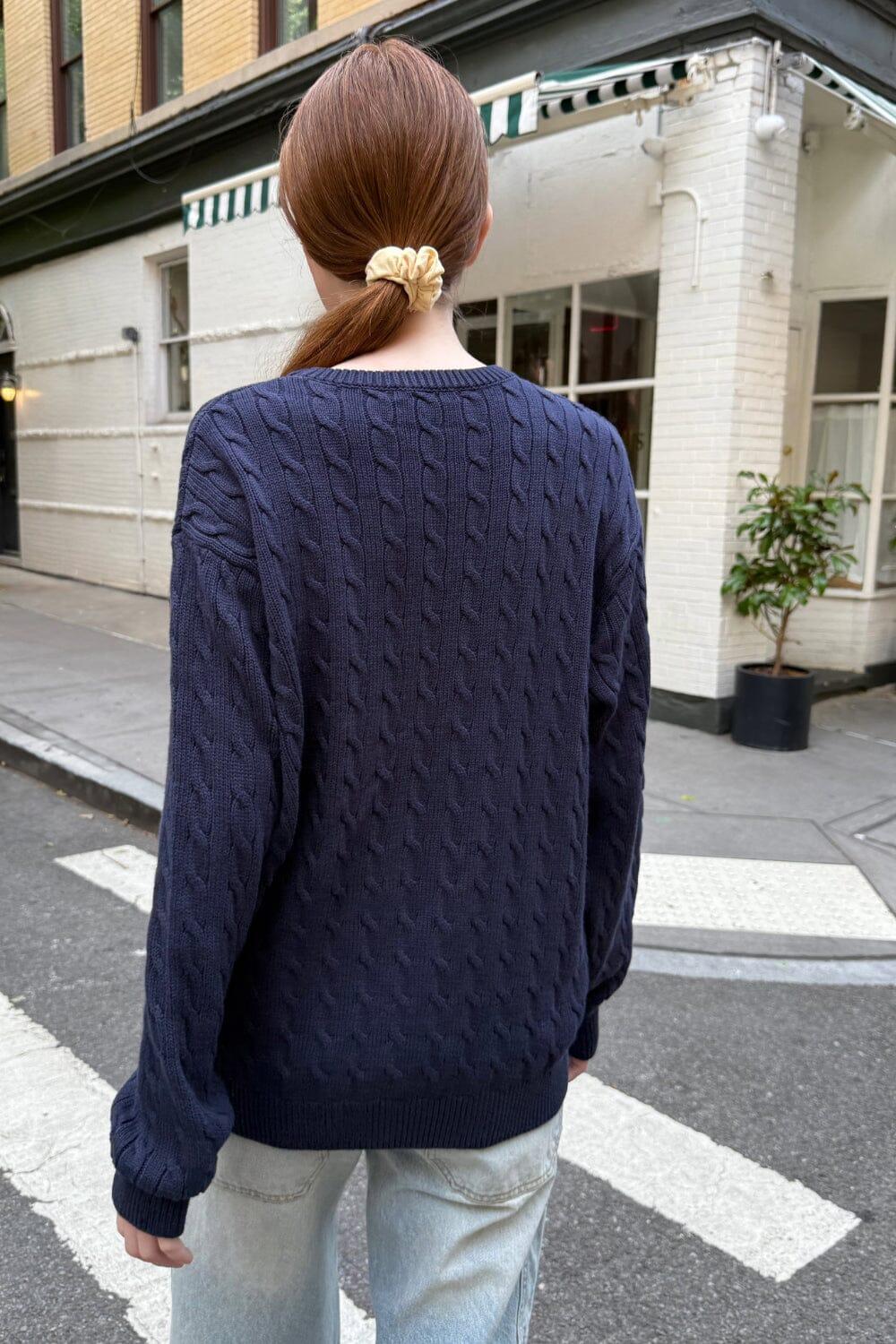 Brianna Cotton Cable Knit Sweater Product Image