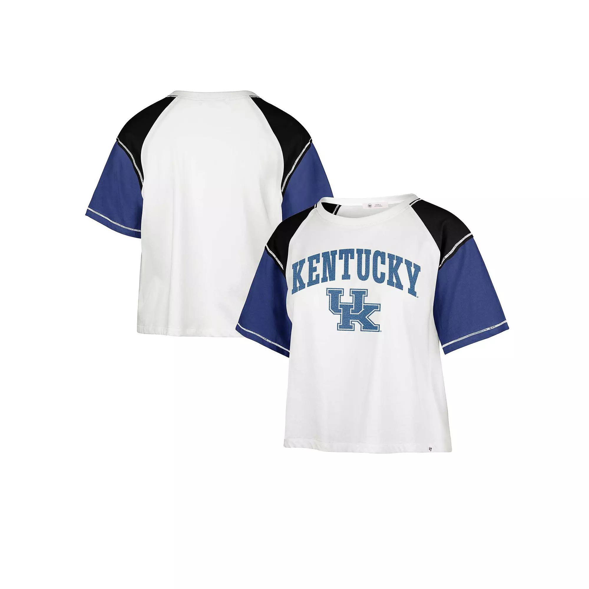 Women's '47 White Kentucky Wildcats Serenity Gia Cropped T-Shirt,  Product Image