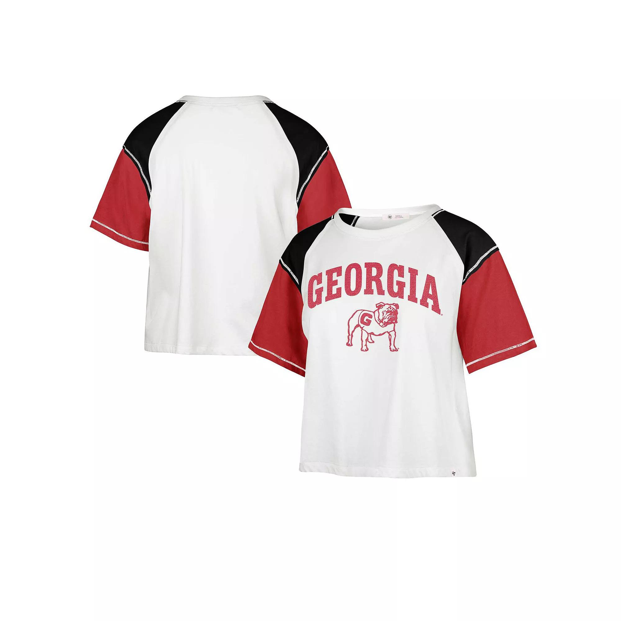 Women's '47 White Georgia Bulldogs Serenity Gia Cropped T-Shirt, Size: XL Product Image