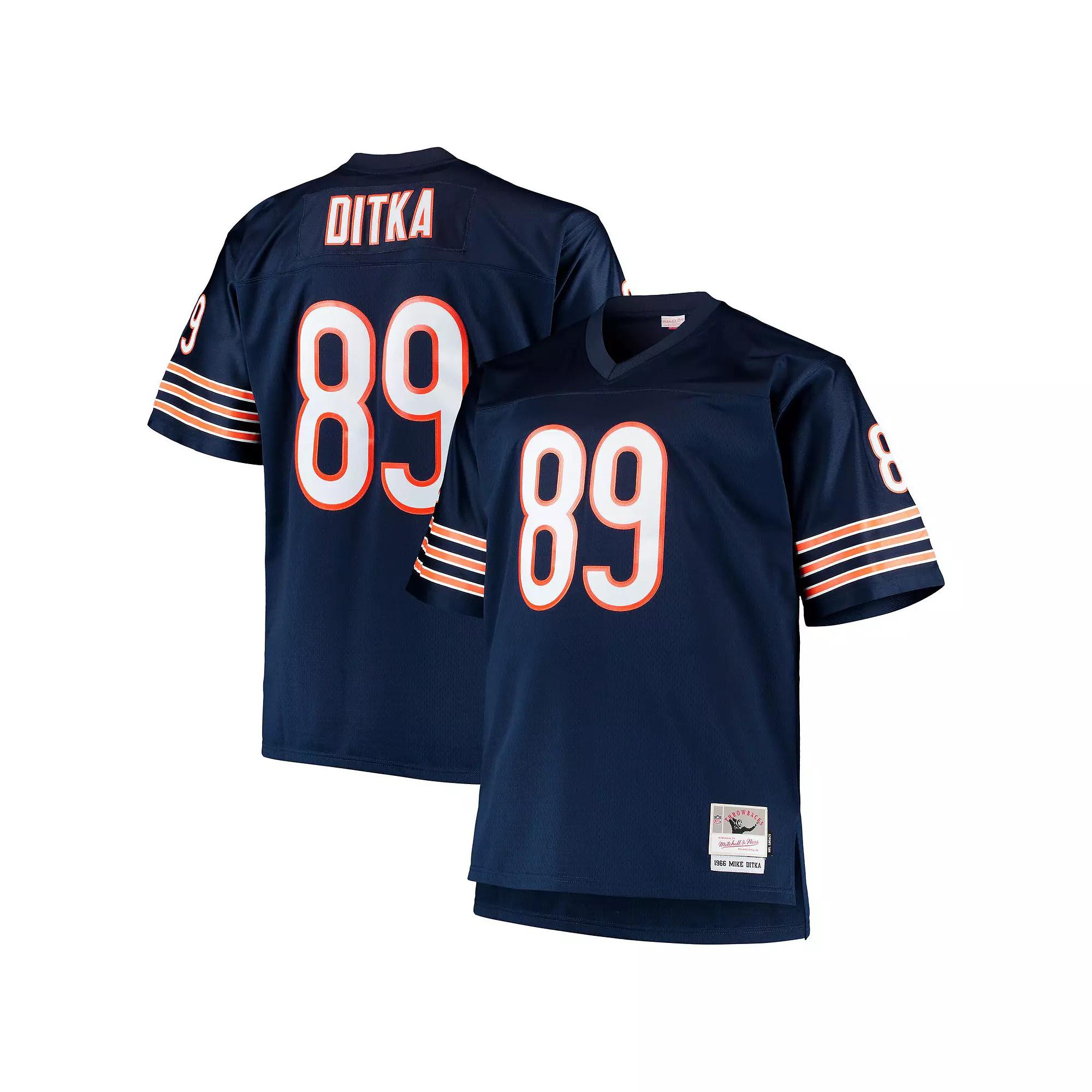 Men's Mitchell & Ness Mike Ditka Navy Chicago Bears Big & Tall 1966 Retired Player Replica Jersey,  Product Image