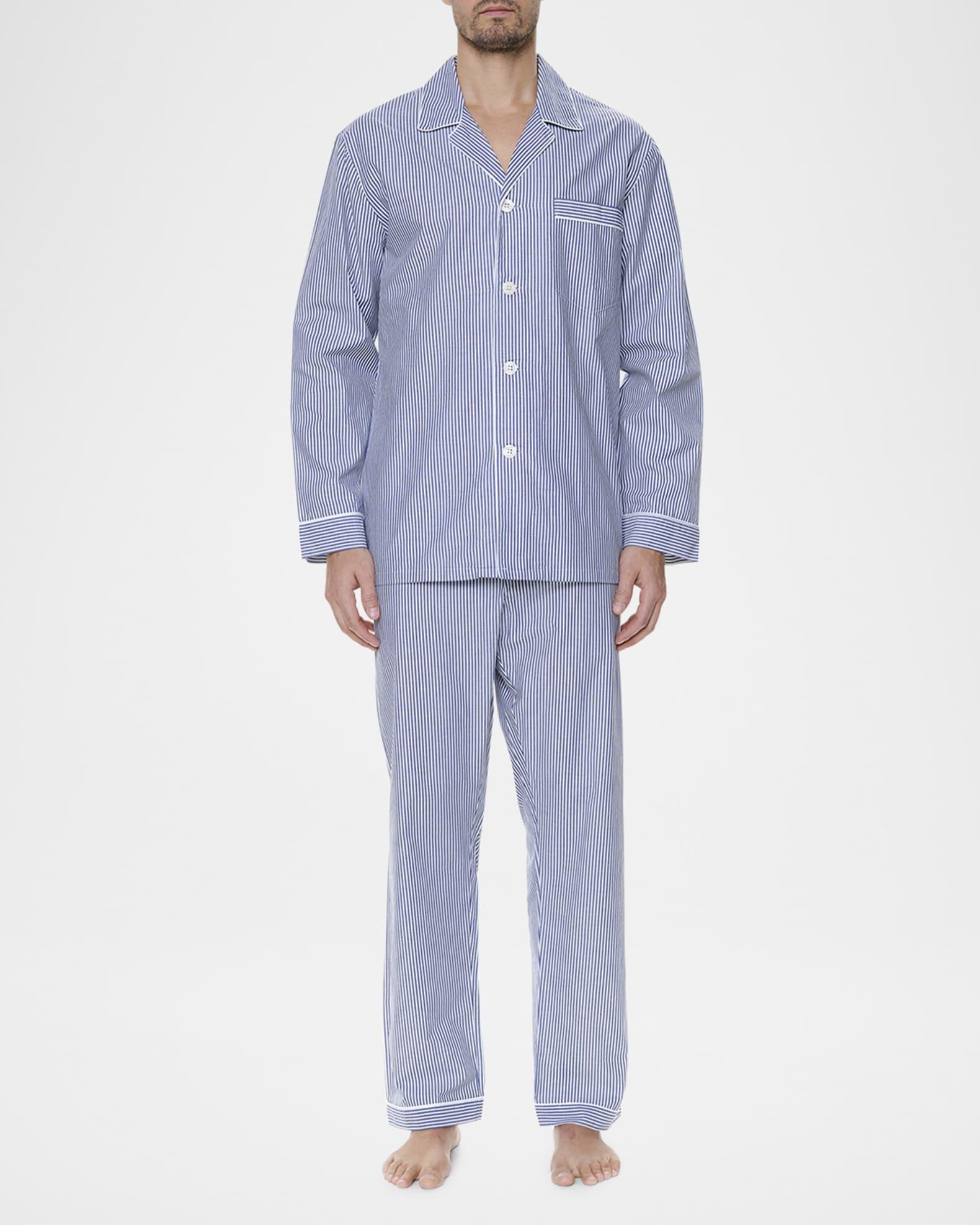 Men's Cotton Bengal Stripe Long Pajama Set Product Image