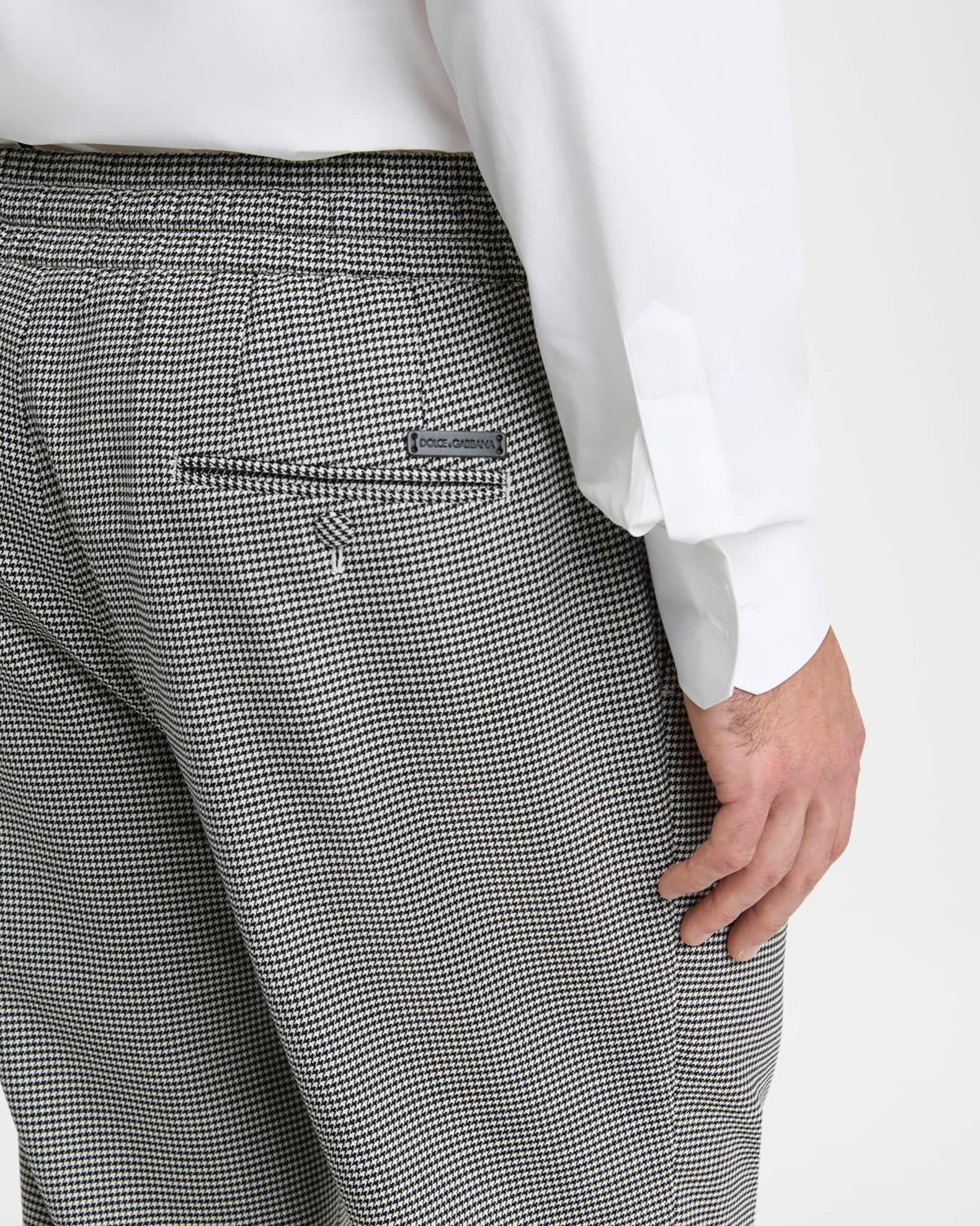 Men's Micro-Houndstooth Pleated Drawstring Pants Product Image