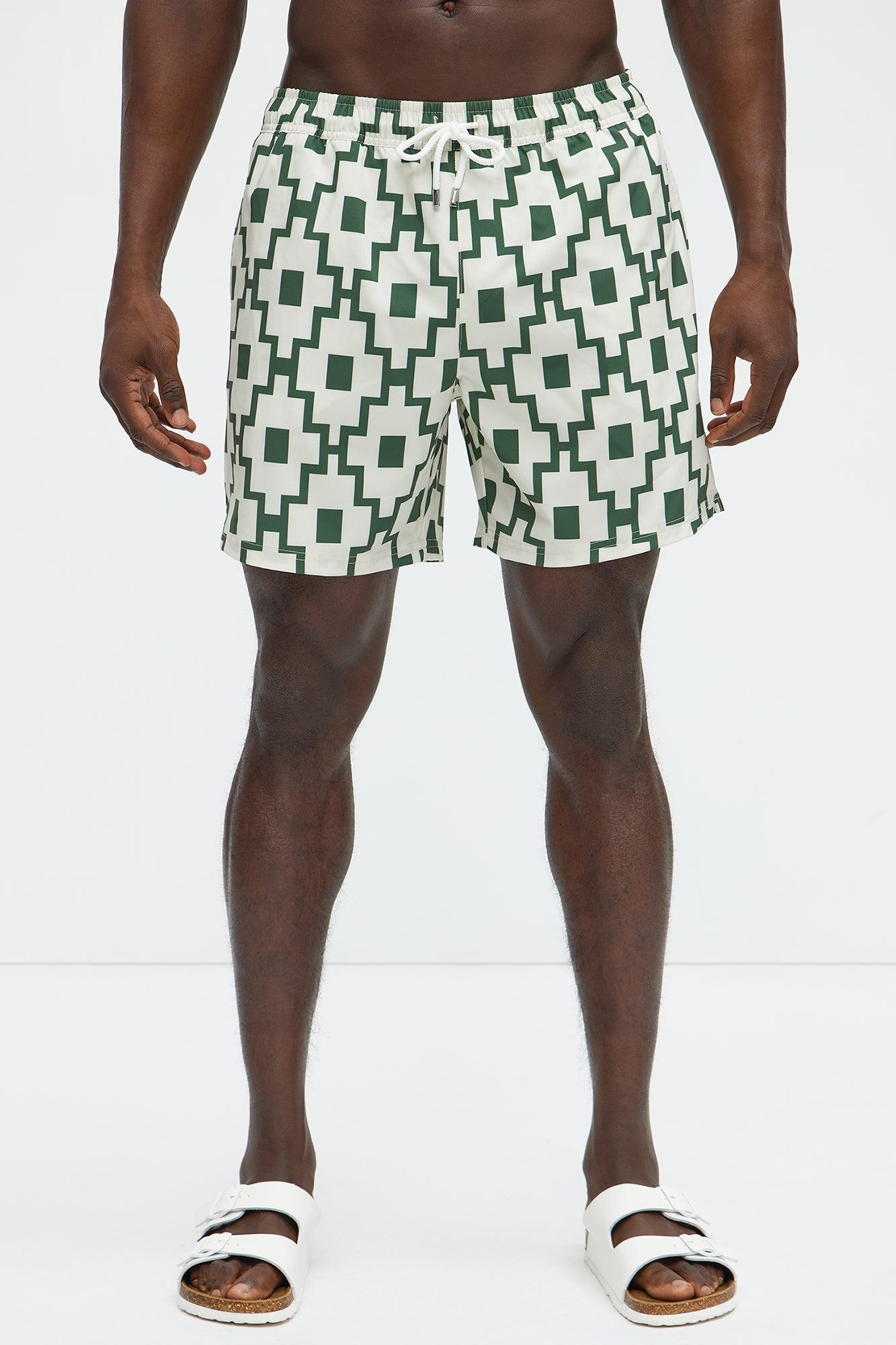Mosaic Printed Swim Trunk Mid - Cream/combo Product Image