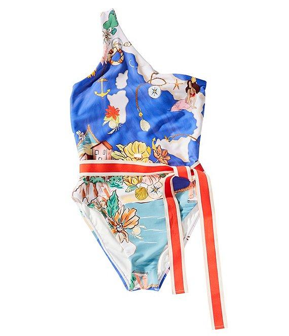 Antonio Melani Polina Linen Blend Ocean Print Button Front Collar Long Sleeve Coordinating Blouse Product Image