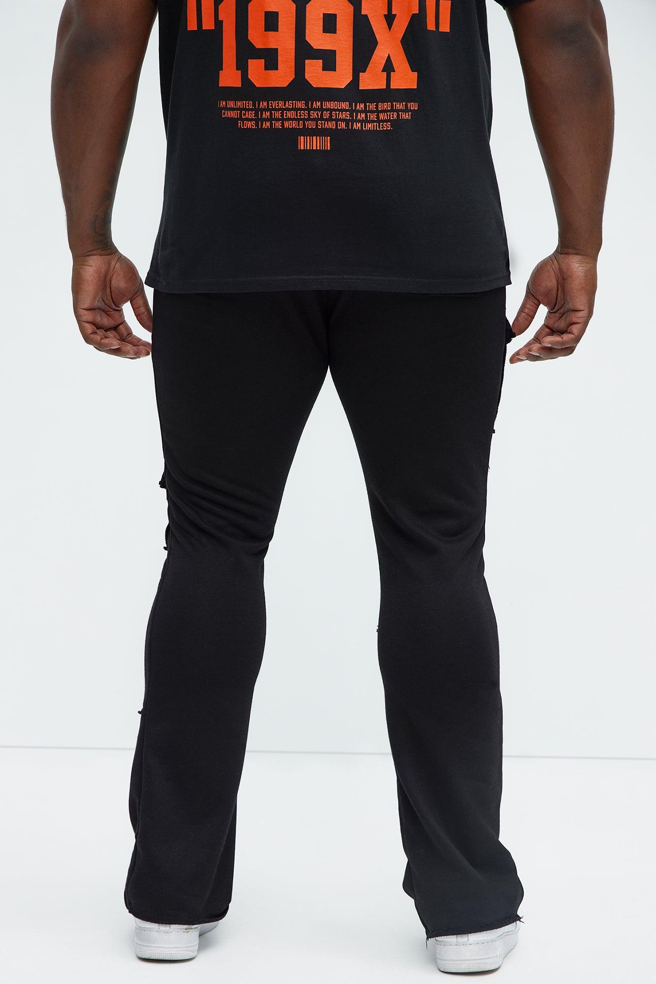 Extra Cargo Flared Sweatpants - Black Product Image