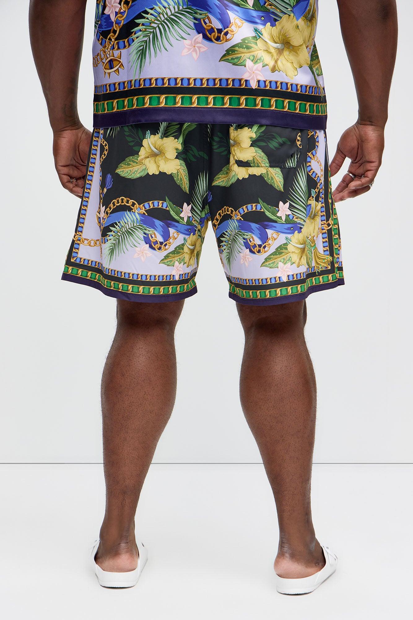 Baroque Floral Swim Classic Trunk - Multi Color Product Image