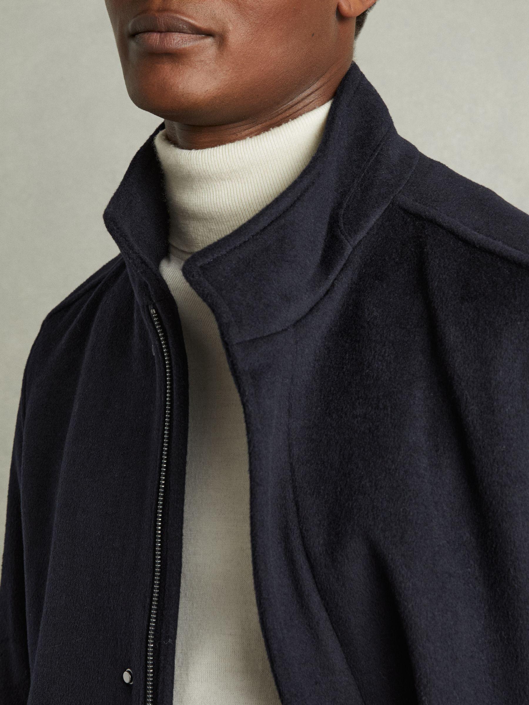 Wool-Blend Hybrid Coat in Navy Product Image