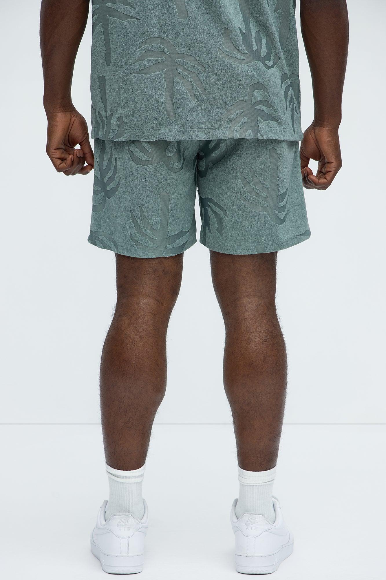 Tropical Trees Relaxed Shorts - Sage Product Image