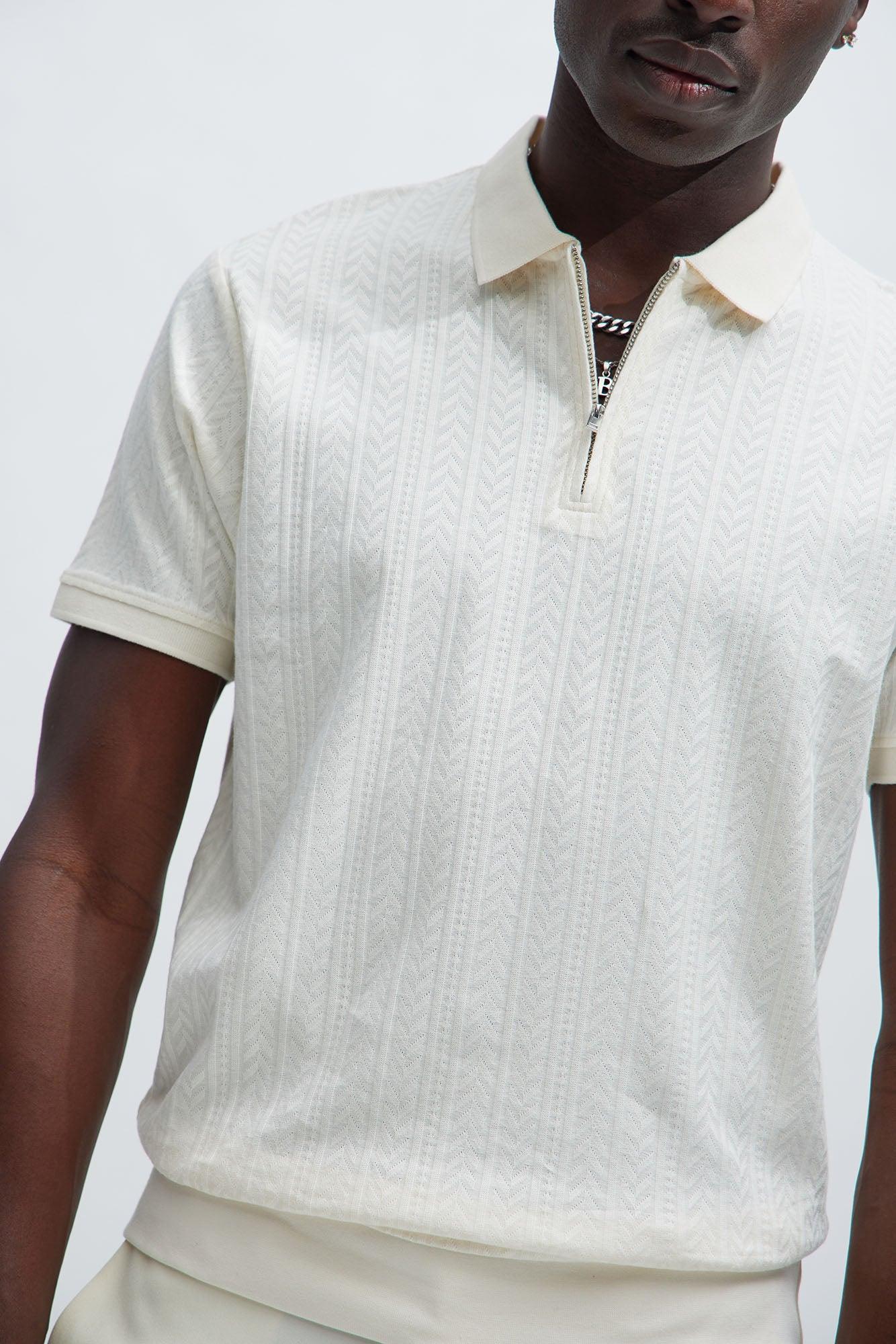 Money Matters Short Sleeve Polo - Off White Product Image