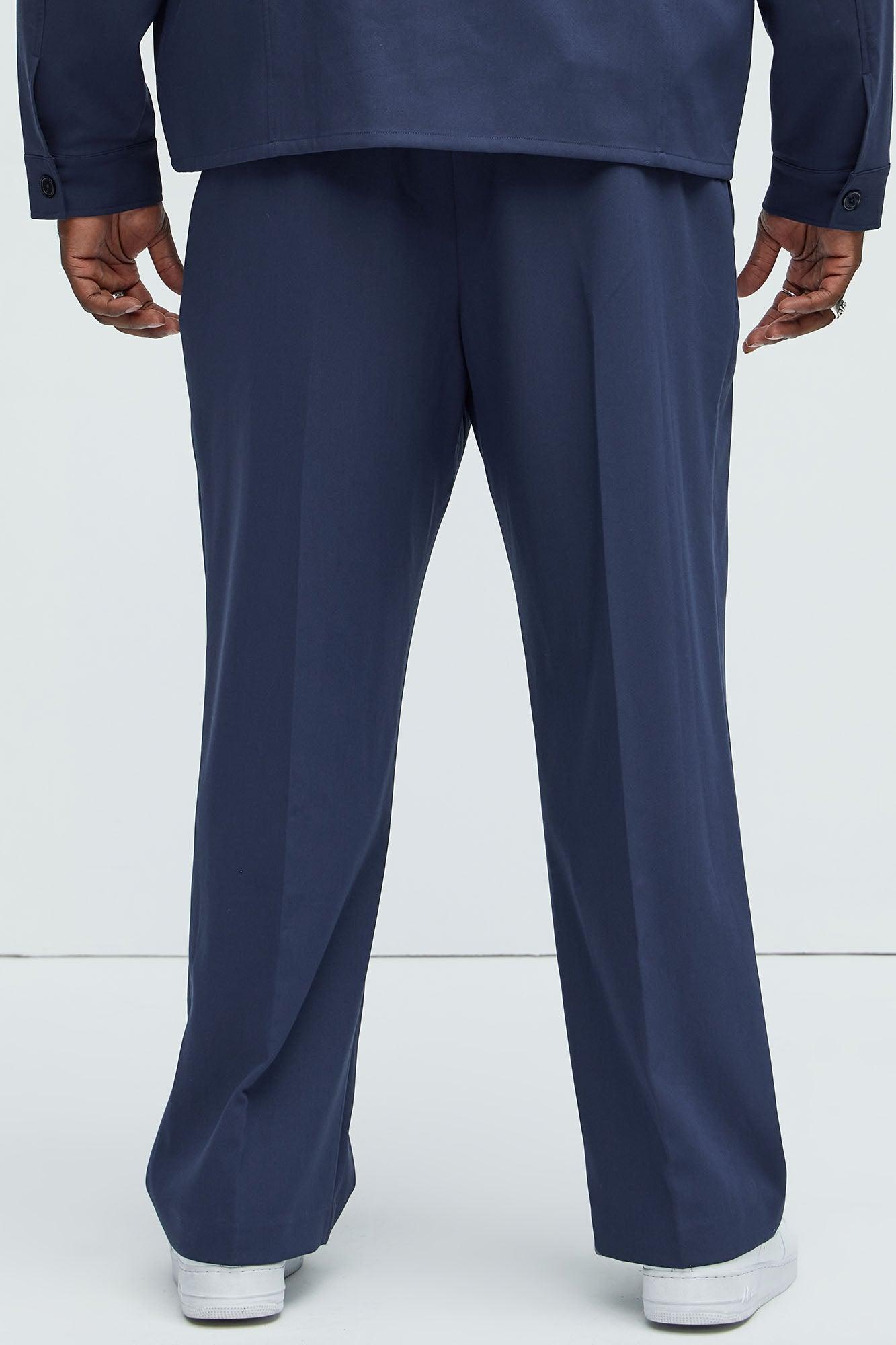 Ronan Relaxed Tapered Trousers - Navy Product Image