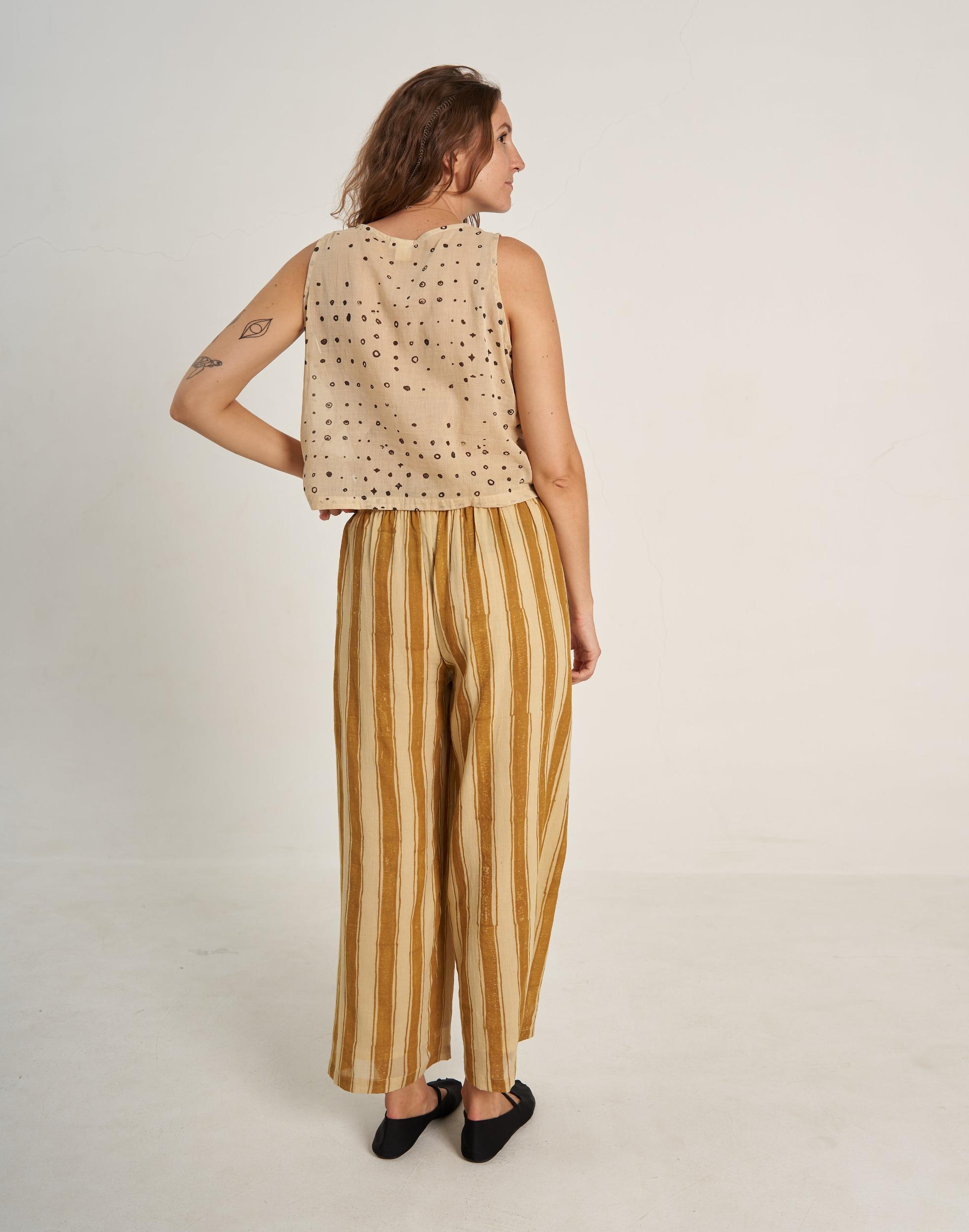 Mustard Zebra Stroll Pants Product Image