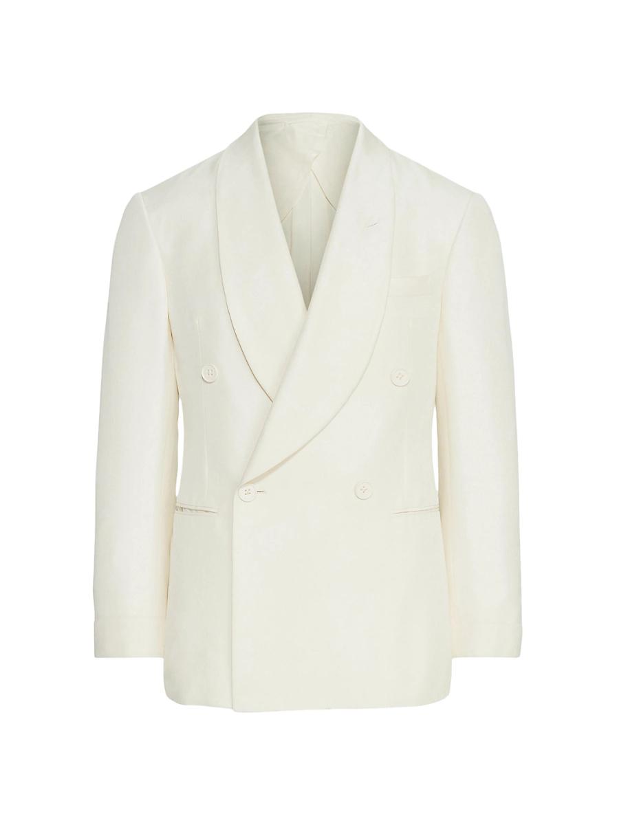 Mens Silk Shantung Double-Breasted Dinner Jacket Product Image