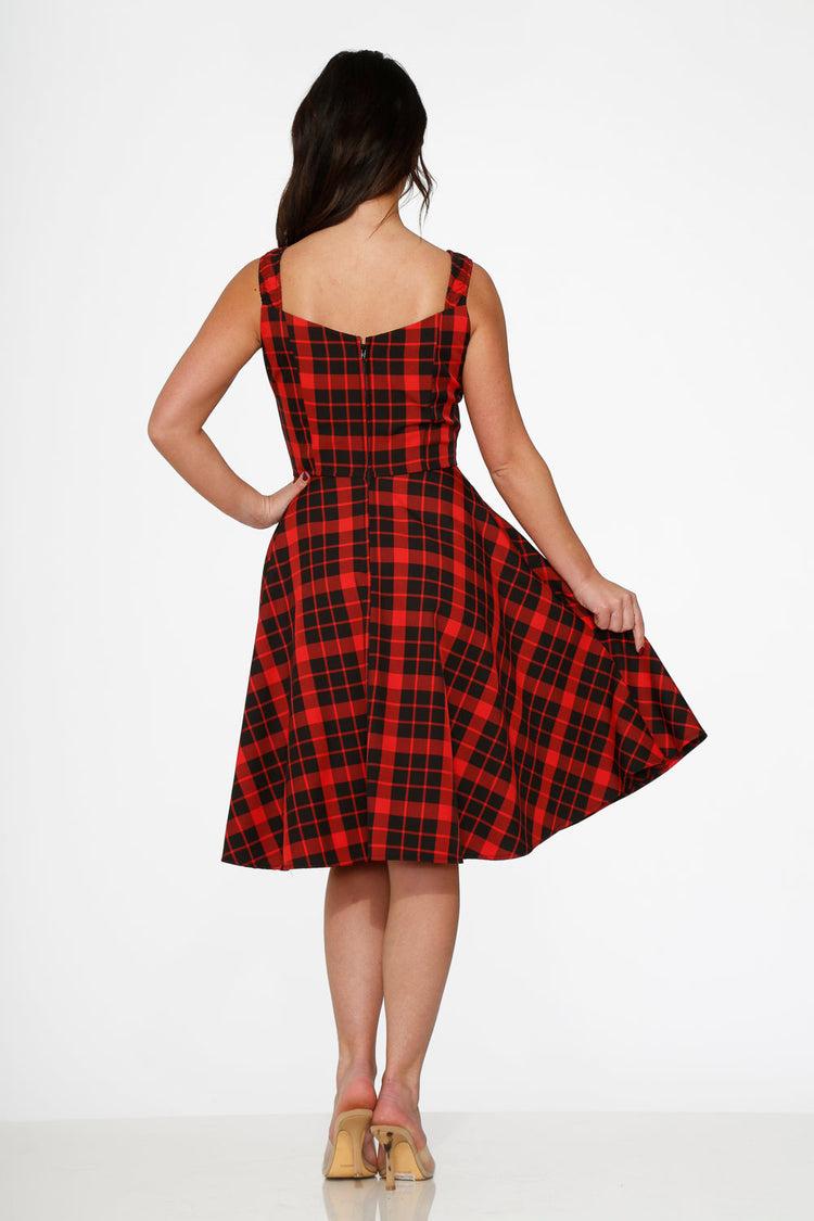 Red Plaid Swing Dress Product Image