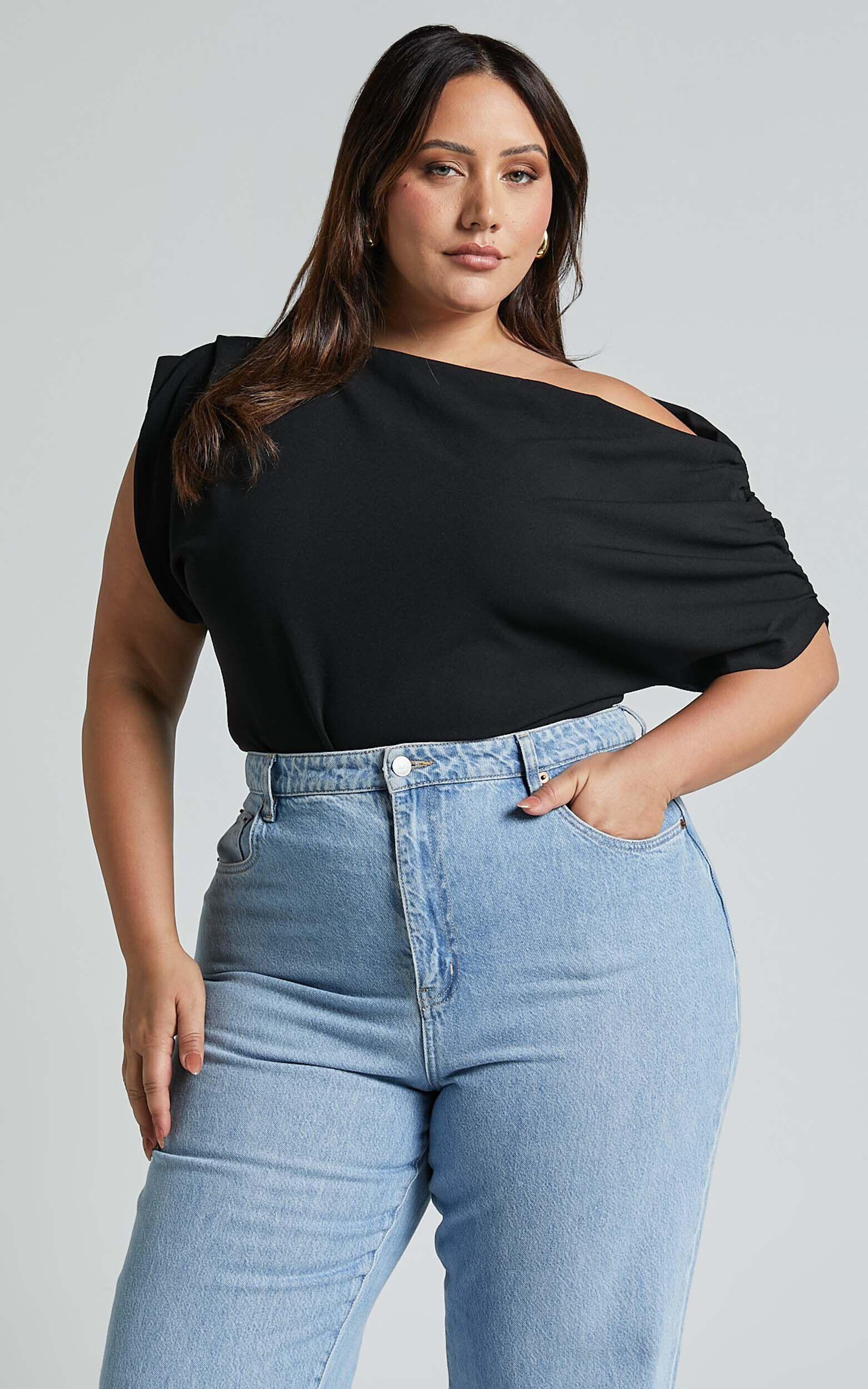 Nalfie Top - Asymmetrical Top in Black Product Image