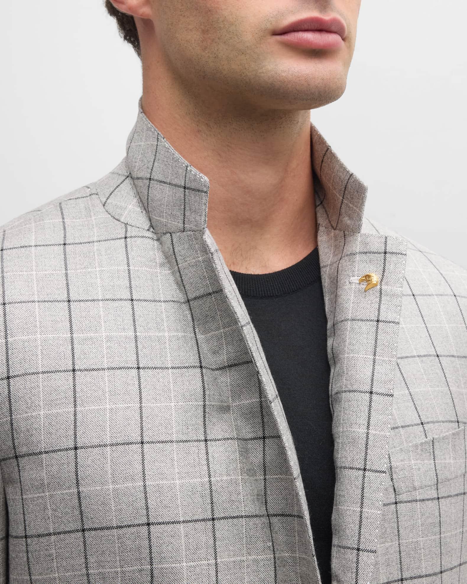 Men's Wool and Silk Two-Button Jacket Product Image