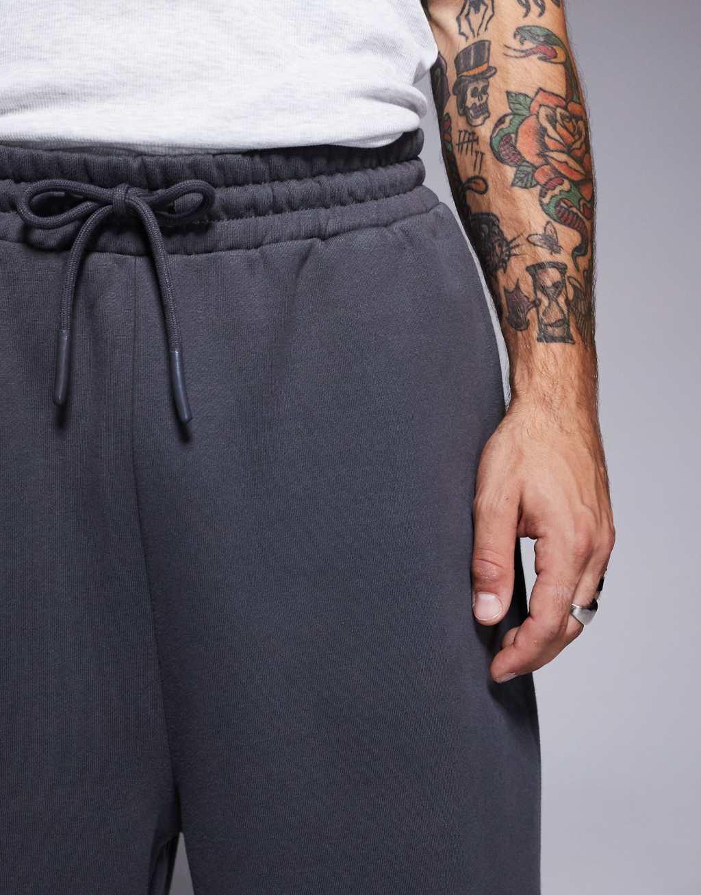 ASOS DESIGN premium heavyweight oversized sweatpants in charcoal Product Image