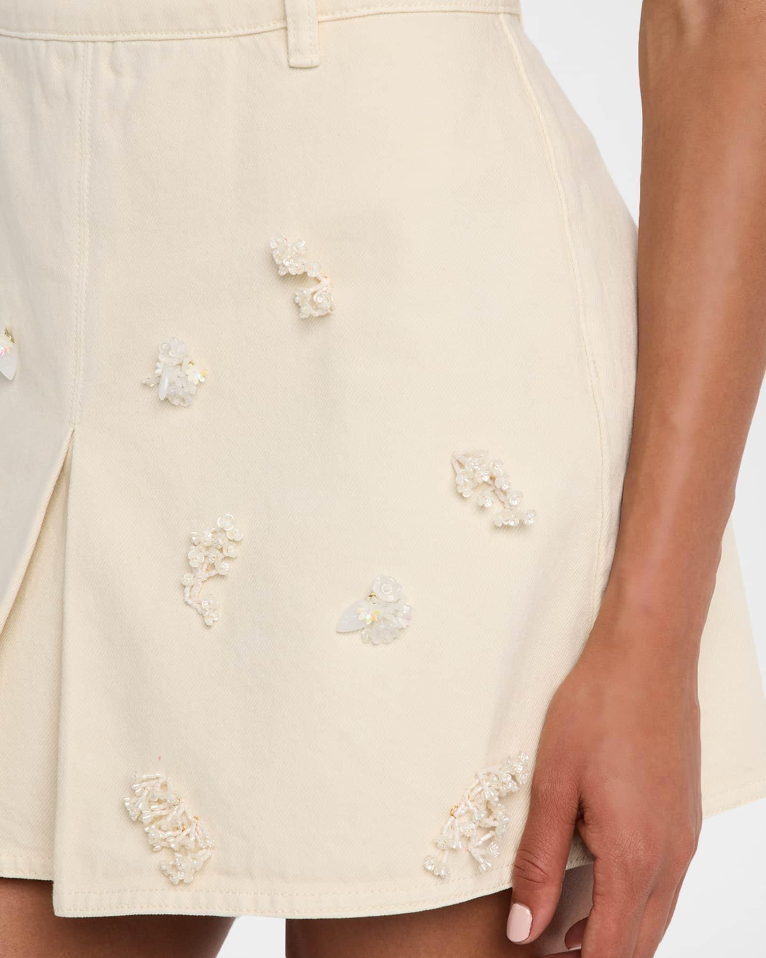 Floral Beaded Mini Skirt  Product Image