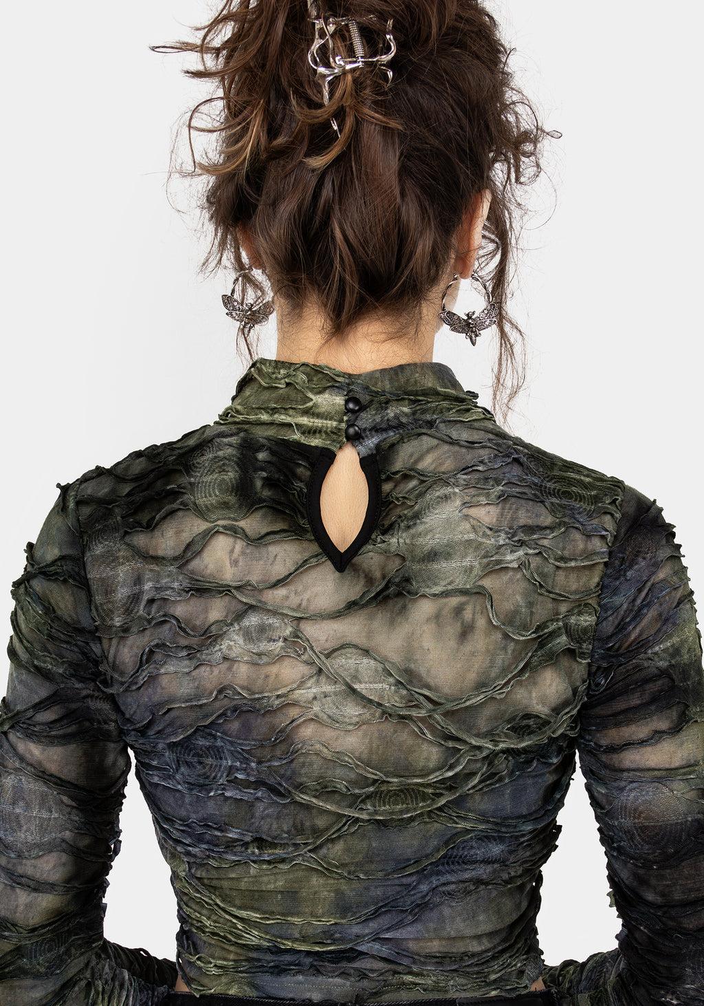 Chlorella Distressed Long Sleeve Top Product Image