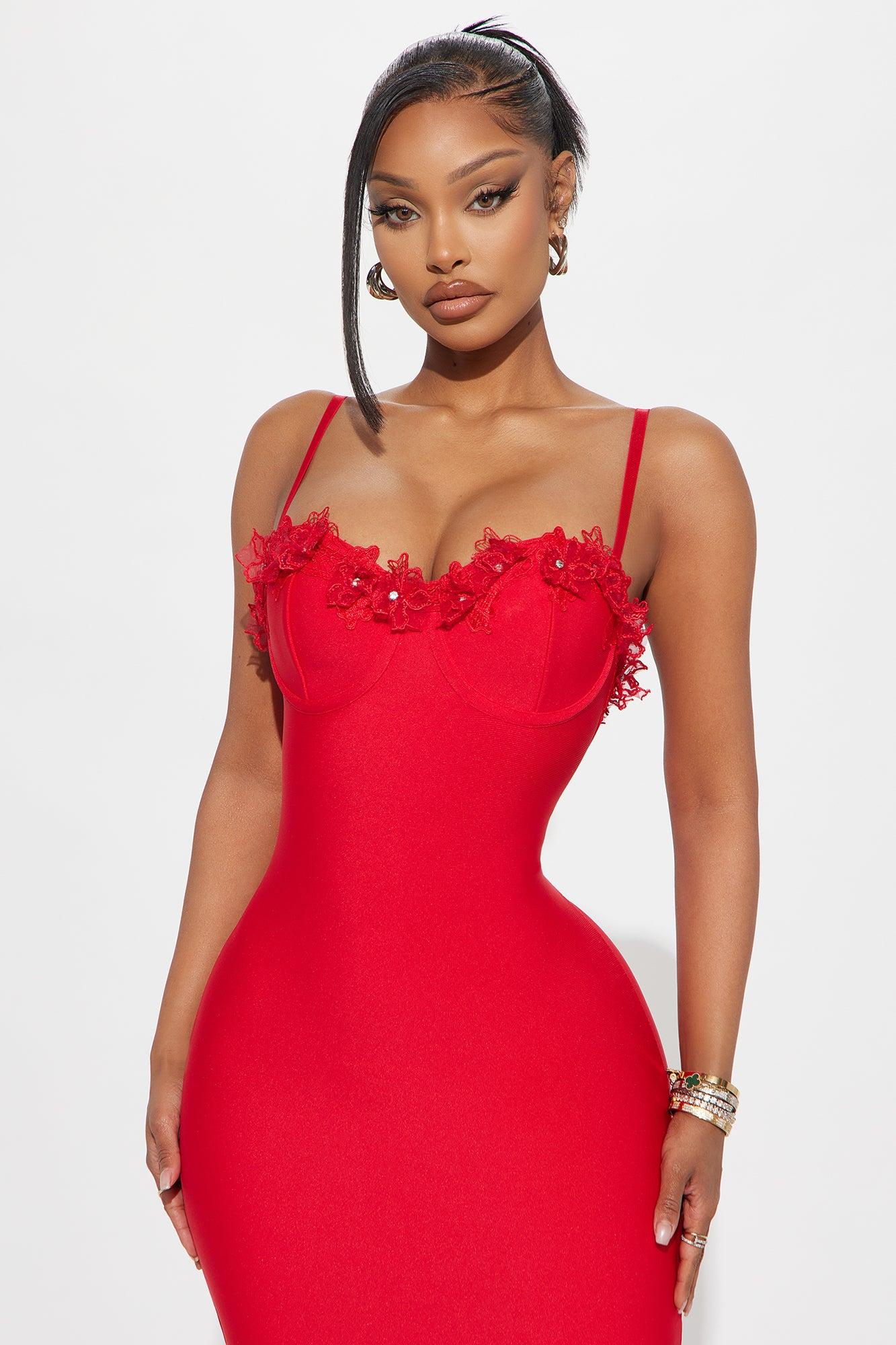 Verona Bandage Midi Dress - Red Product Image