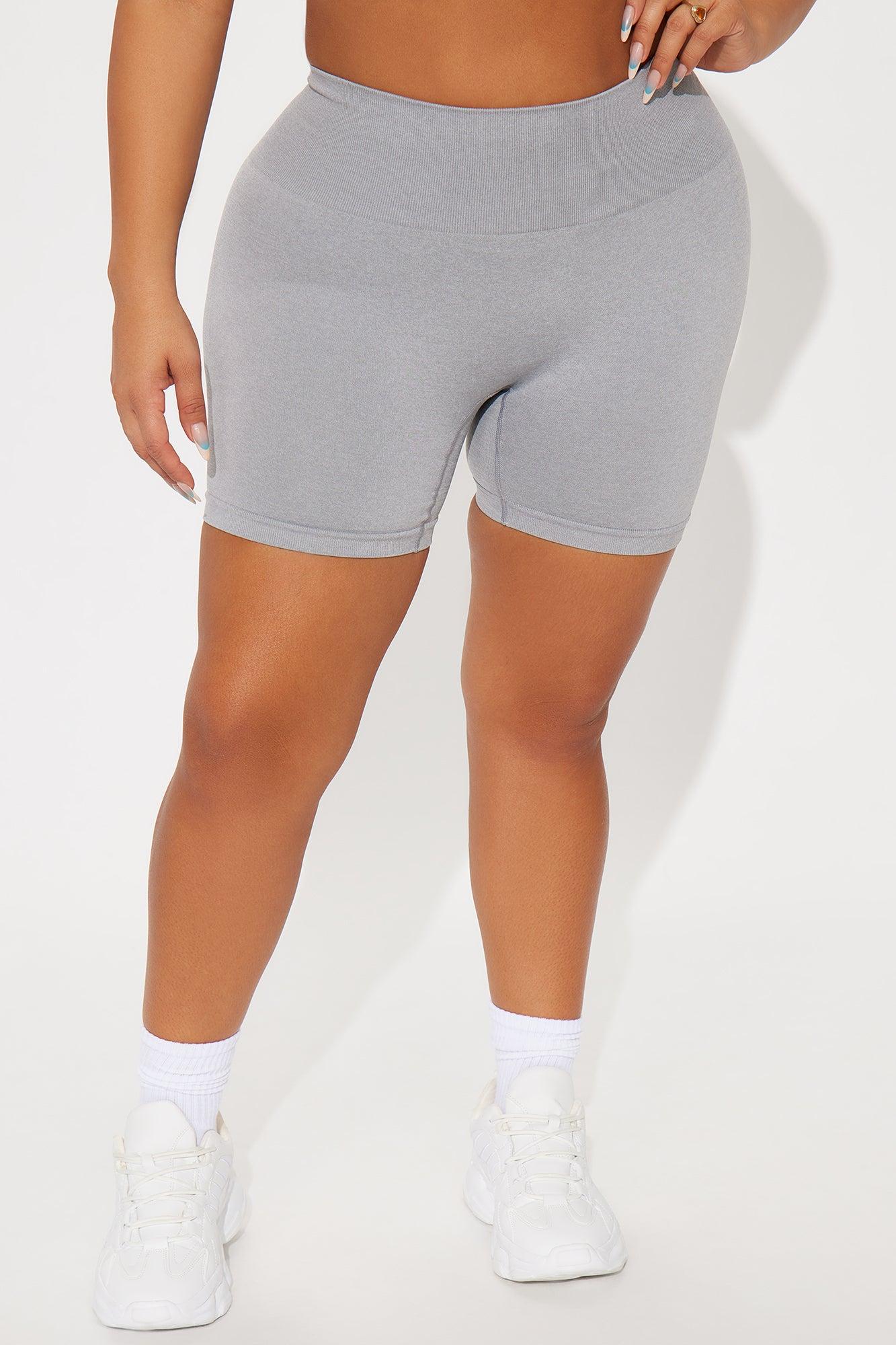 Mia Seamless Biker Short - Heather Grey Product Image