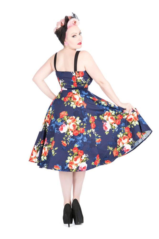 Navy Floral Swing Dress Product Image