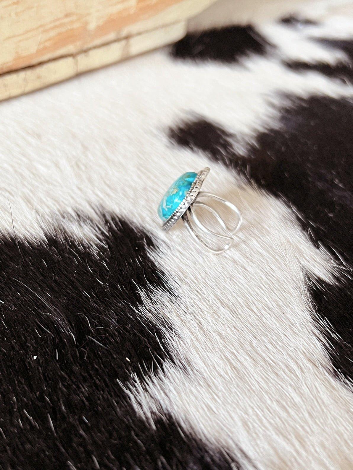 Turquoise Heart Gemstone Adjustable Ring Product Image