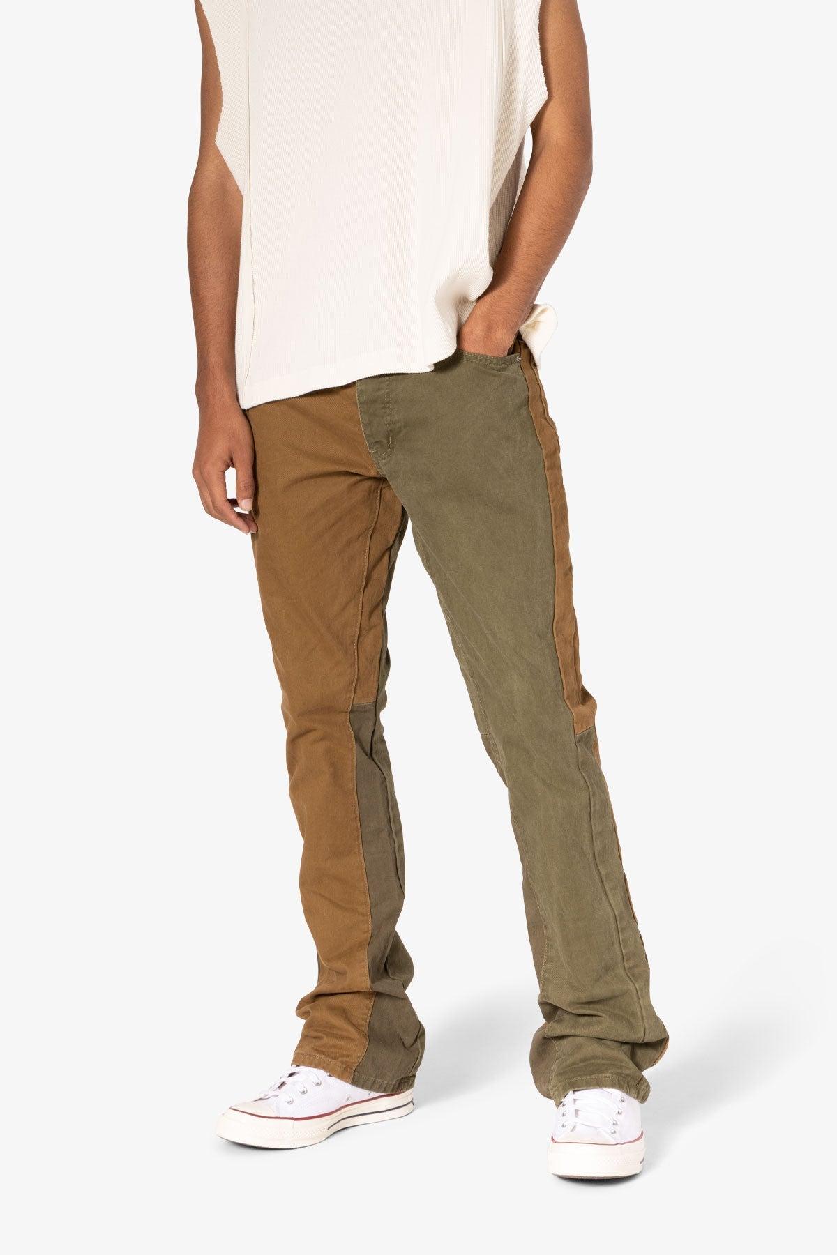 B680 Flare Color Block Denim - Olive Product Image