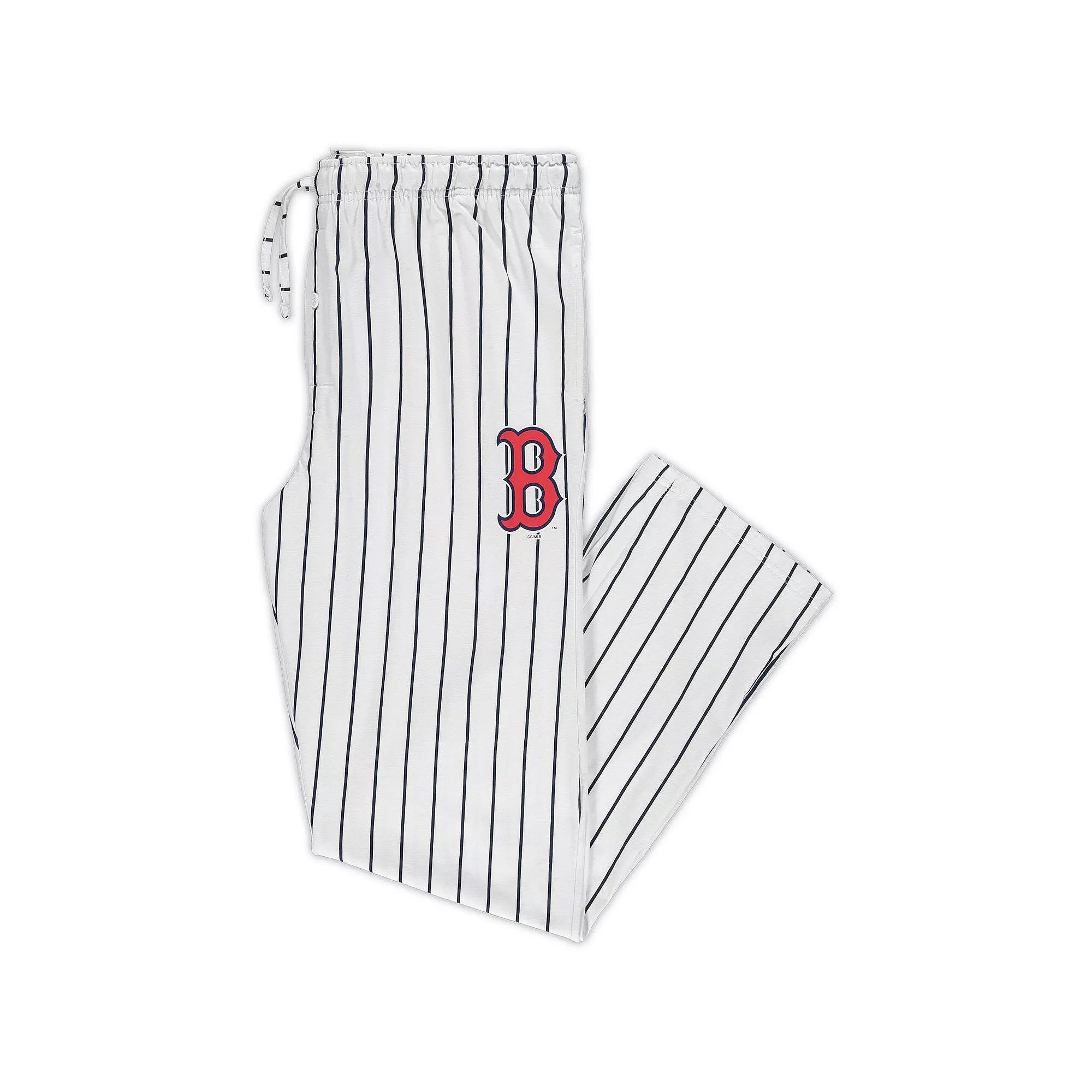 Men's Concepts Sport White/Navy Boston Red Sox Big & Tall Pinstripe Sleep Pants,  Product Image