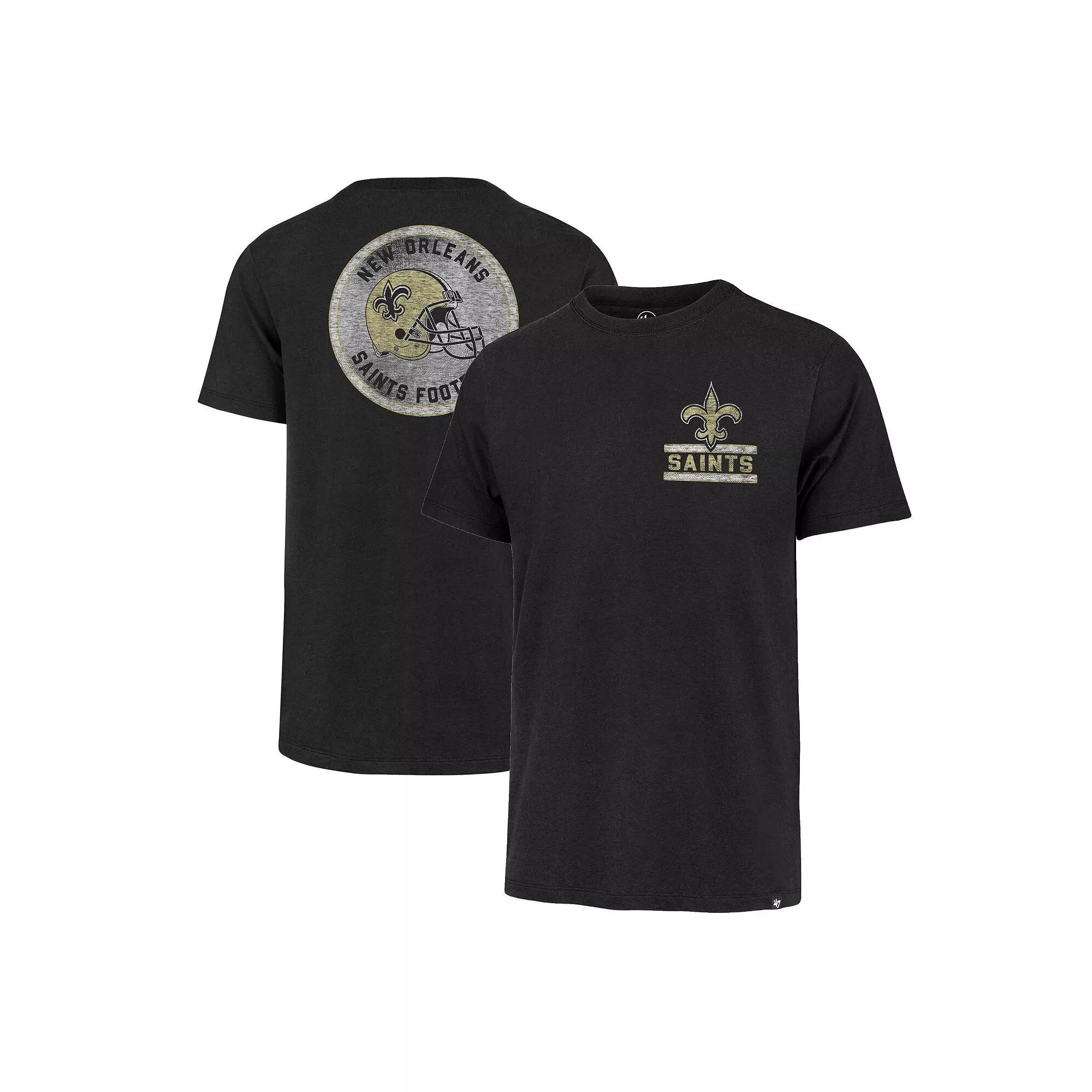 Men's '47 Black New Orleans Saints Open Field Franklin T-Shirt,  Product Image