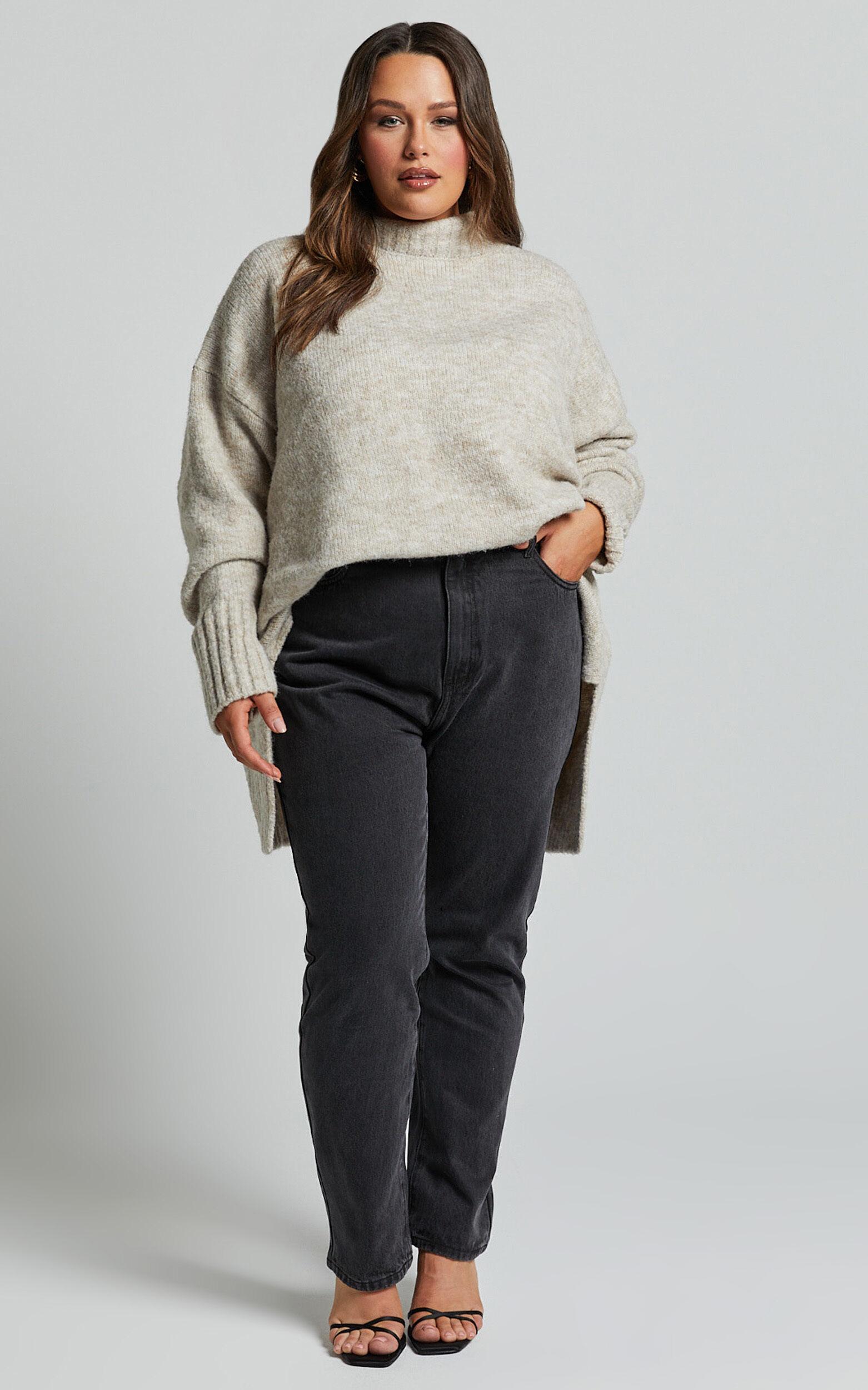 Billie Jeans - High Waisted Recycled Cotton Mom Denim Jeans in Washed Black Product Image