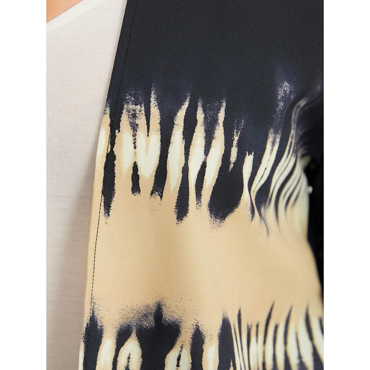 Plus Size Halloween Tie Dye Print Open Front Kimono Women Champagne Casual Printed Dailywear Kimonos BloomChic 14-16/1X Product Image