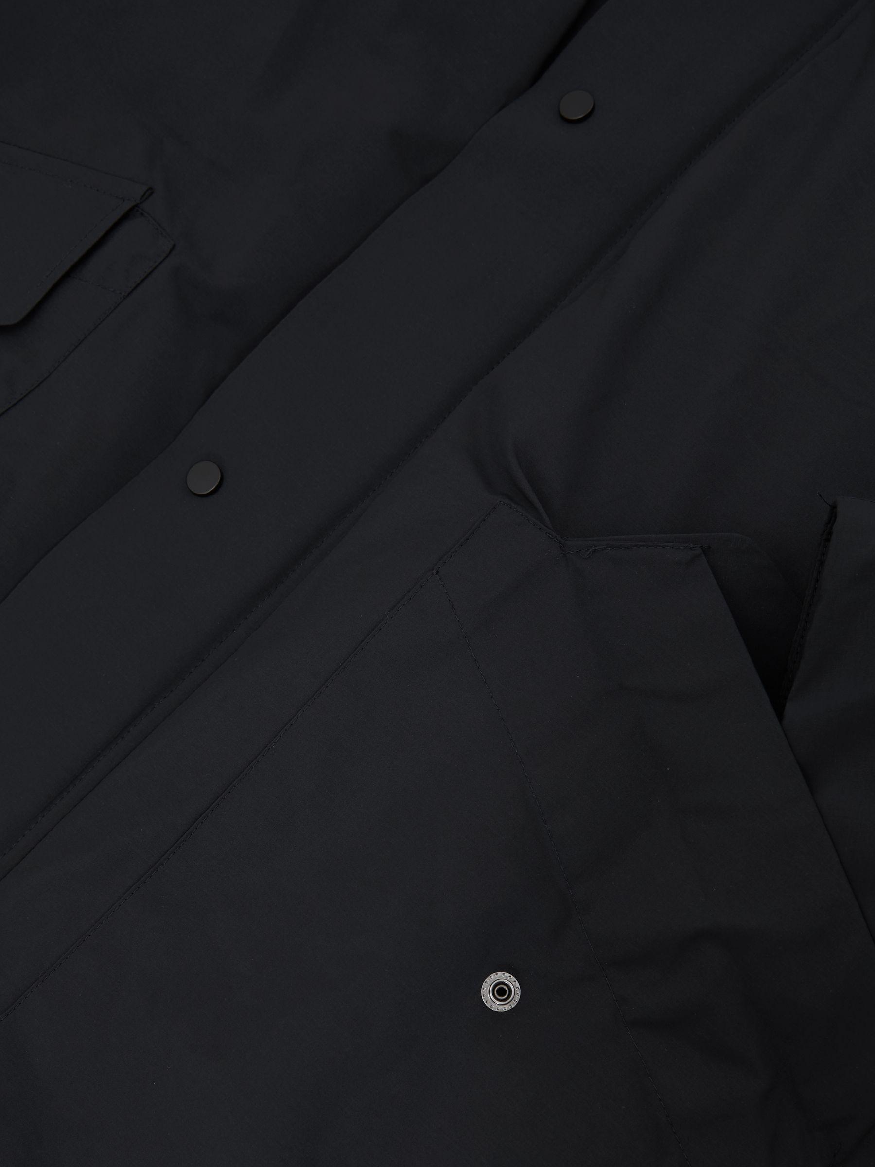 Quilted Hooded Mid-Length Puffer Coat in Navy Product Image