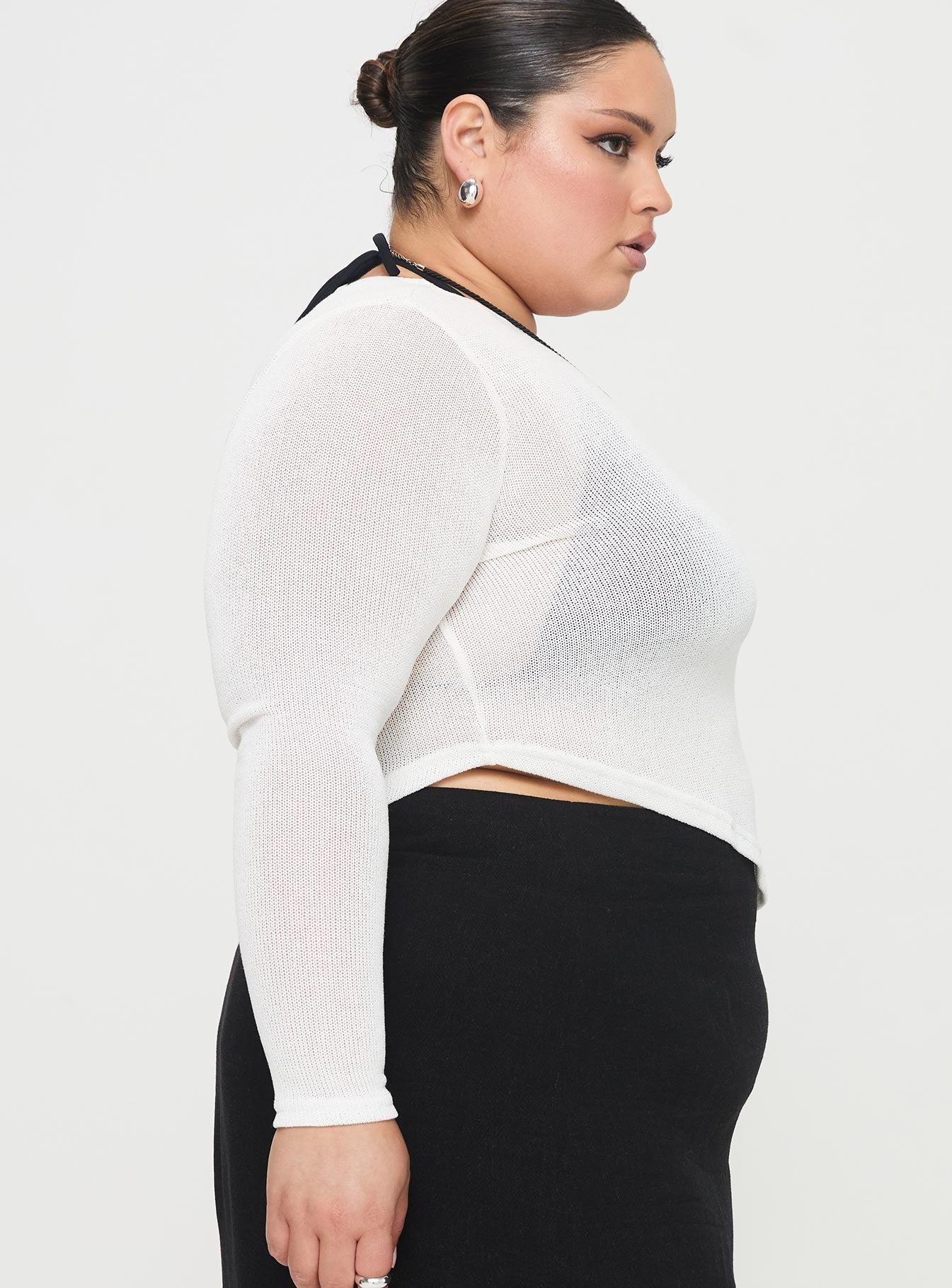 Pratt Long Sleeve Top White Curve Product Image
