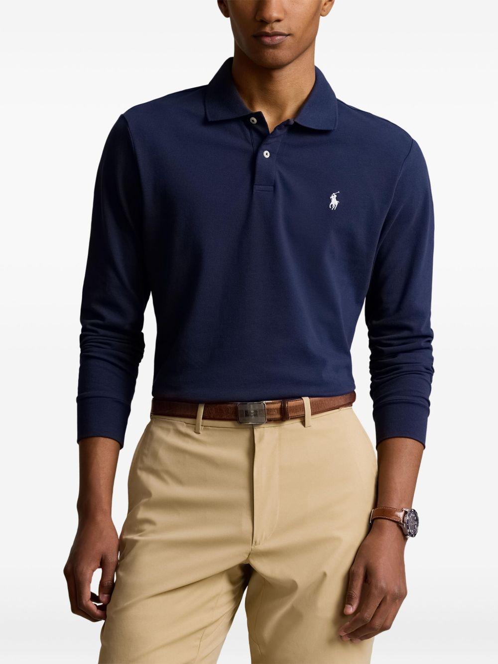 long-sleeve polo shirt Product Image