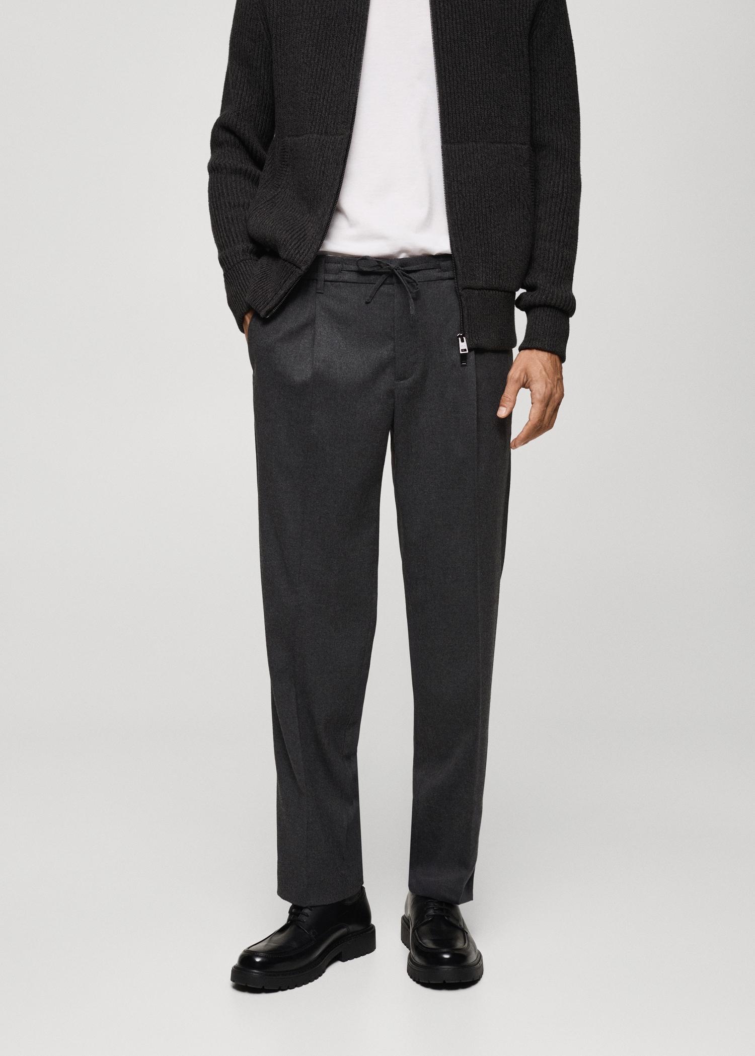 Regular fit cord pleated pants - Men | MANGO USA Product Image