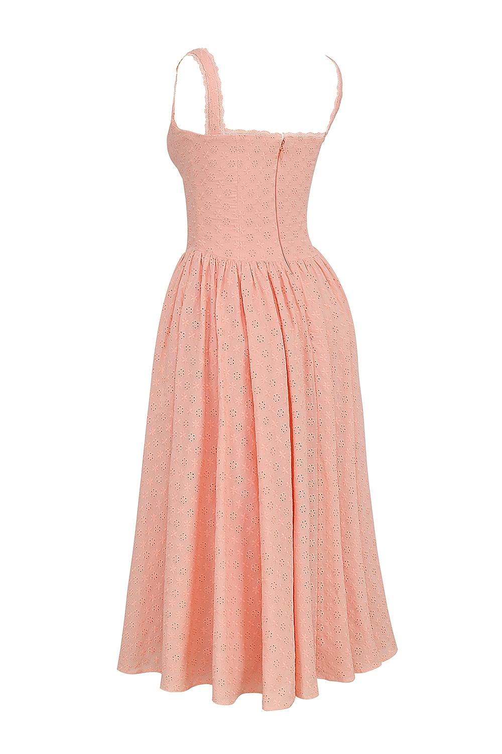 Adalyn  peach broderie anglais midi sundress Product Image