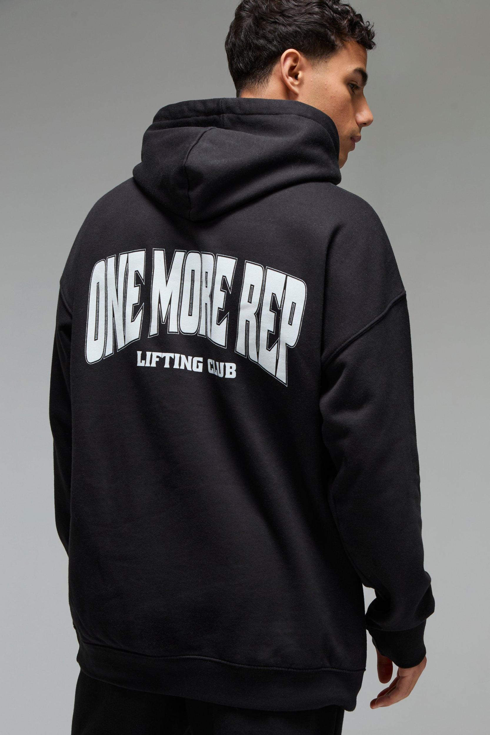 Man Active One More Rep Oversized Hoodie | boohooMAN USA Product Image