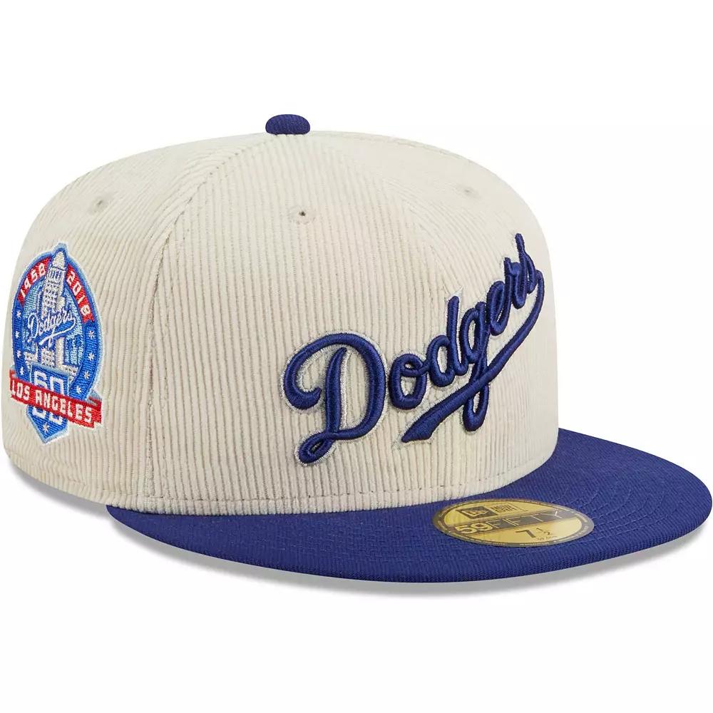 Men's New Era White Los Angeles Dodgers  Corduroy Classic 59FIFTY Fitted Hat, Size: 7 7/8 Product Image